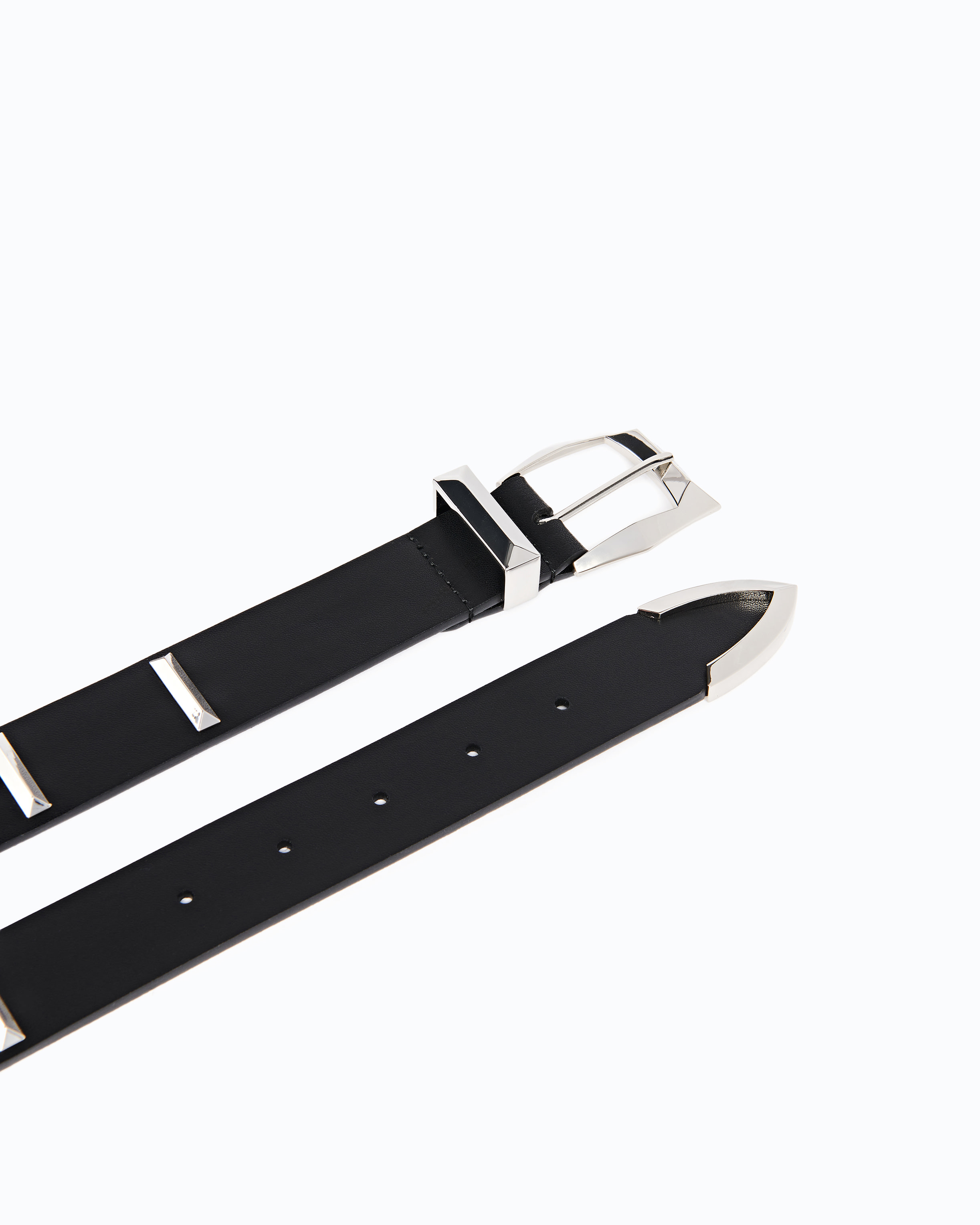 Leather belt with rectangular studs 3 cm PINKO Black