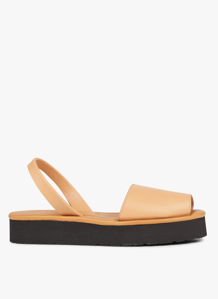Sandales Plates En Cuir Avarca Marron Minorquines Femme Place