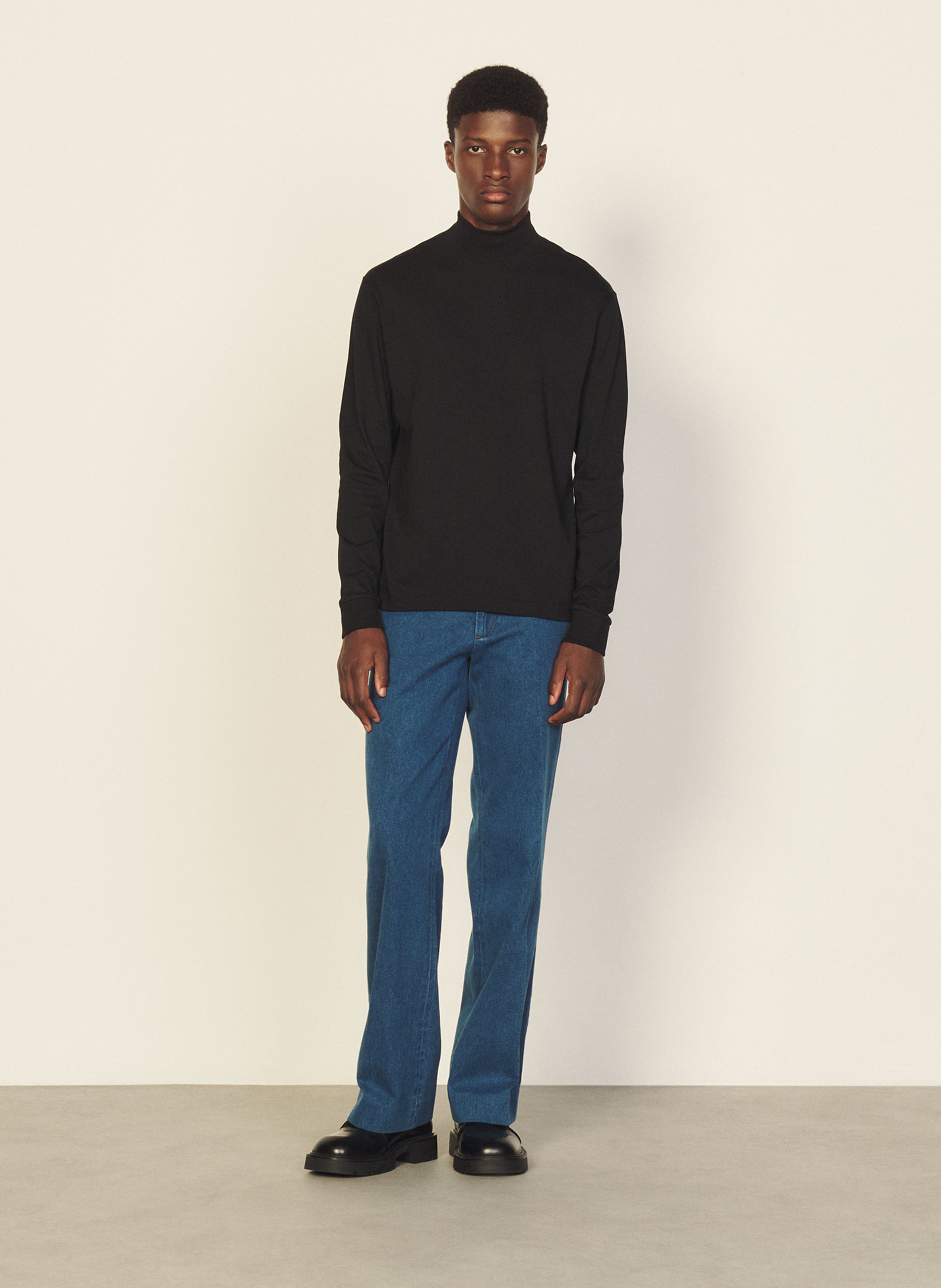 Col roulé regular-fit en laine SANDRO Noir