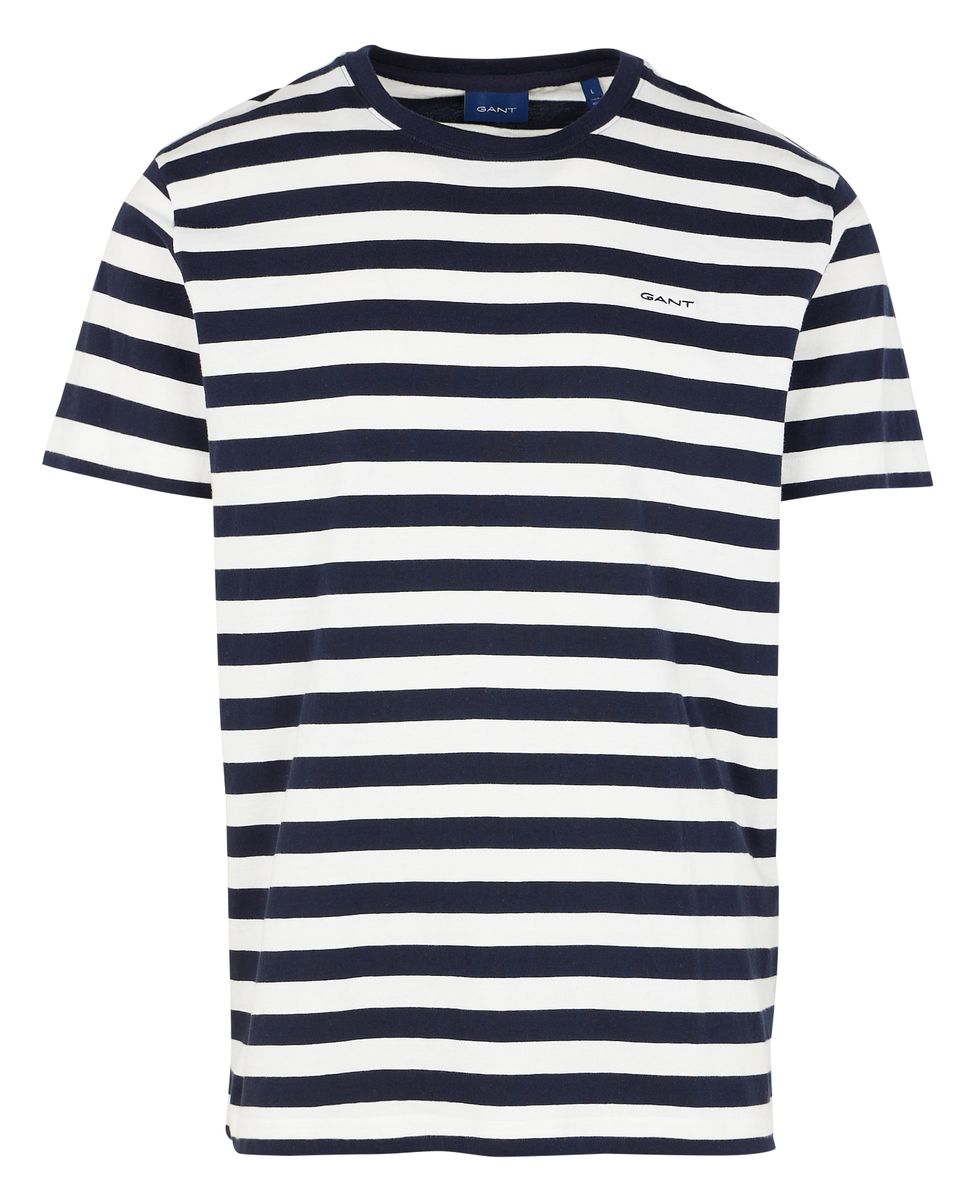 Gestreiftes Rundhals-T-Shirt aus Baumwolle, Regular Fit GANT Blau