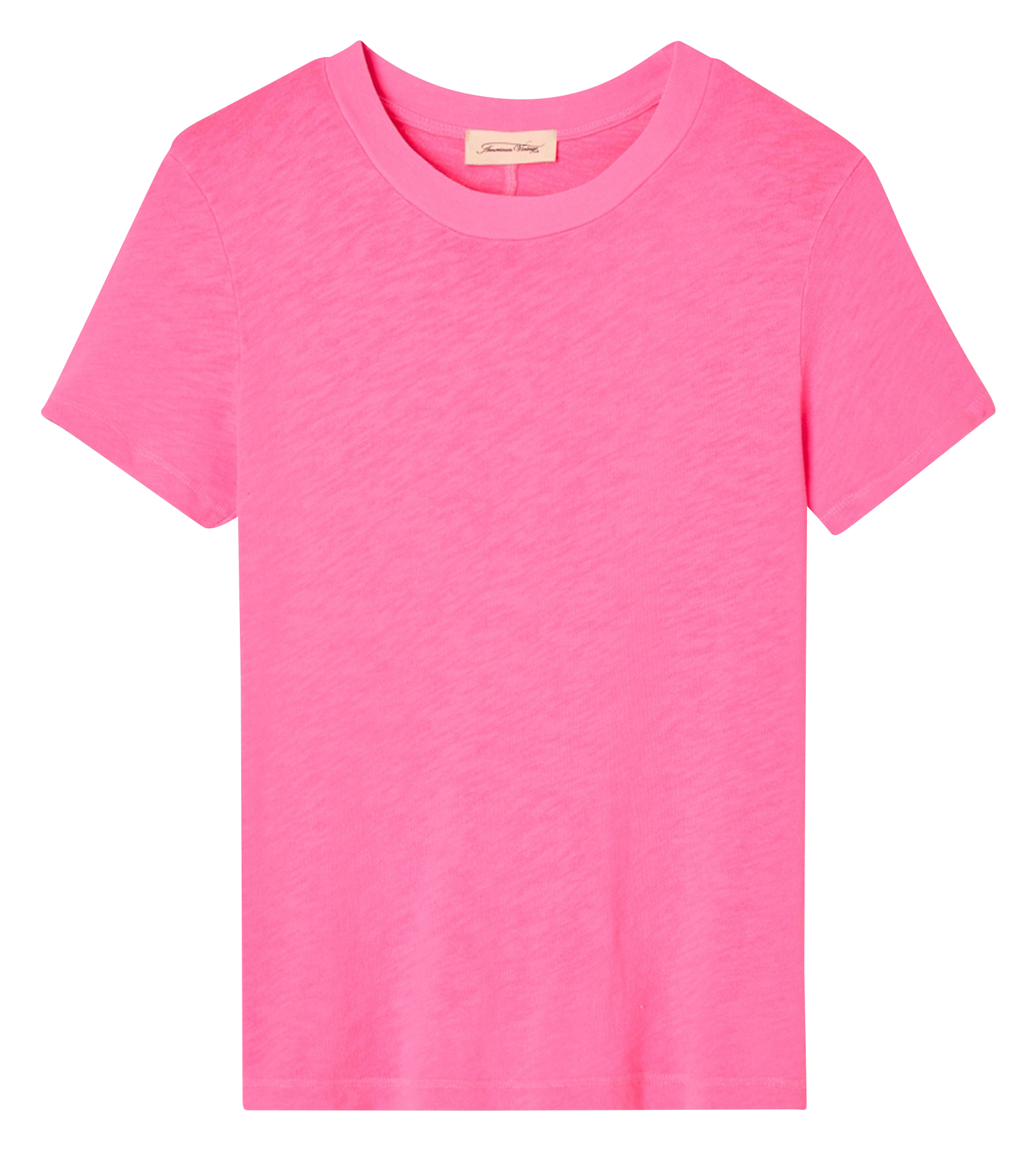 Straight cotton round-neck T-shirt AMERICAN VINTAGE Pink