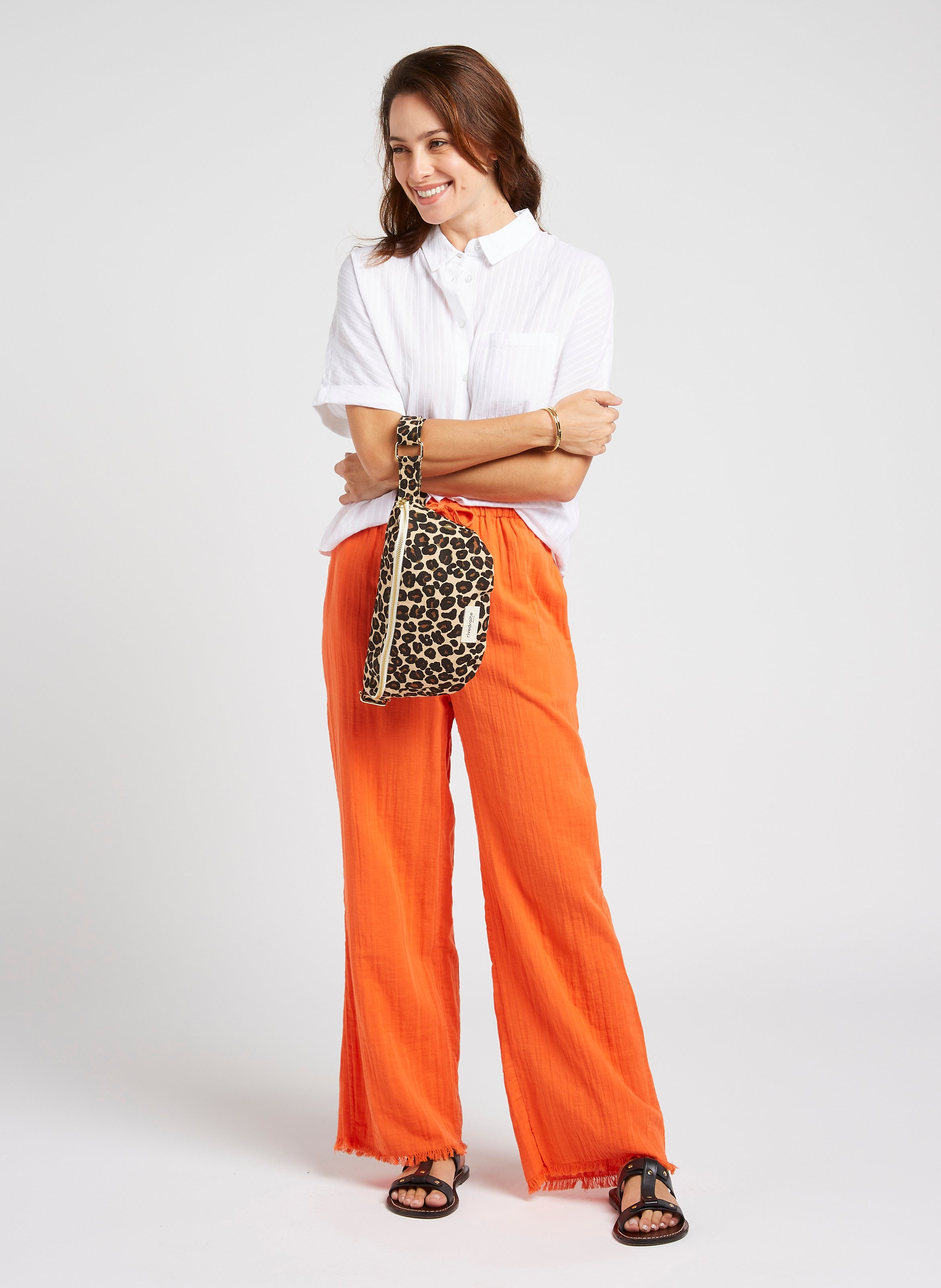 Denim waist bag RIVEDROITE PARIS Beige