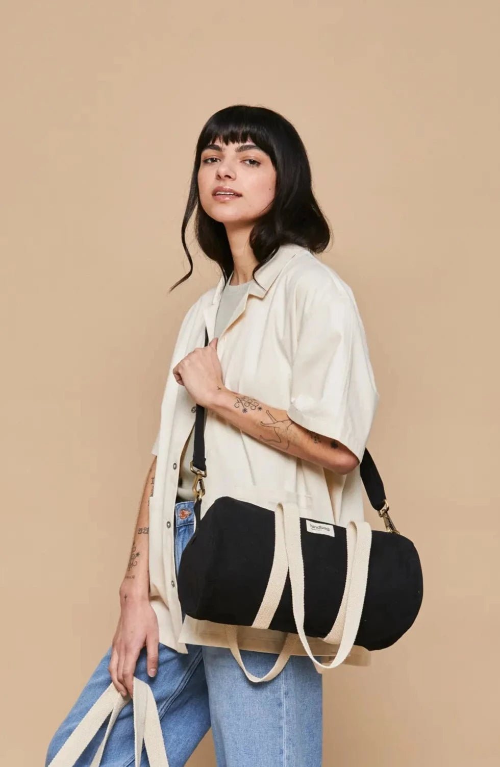 Cotton weekend bag Black