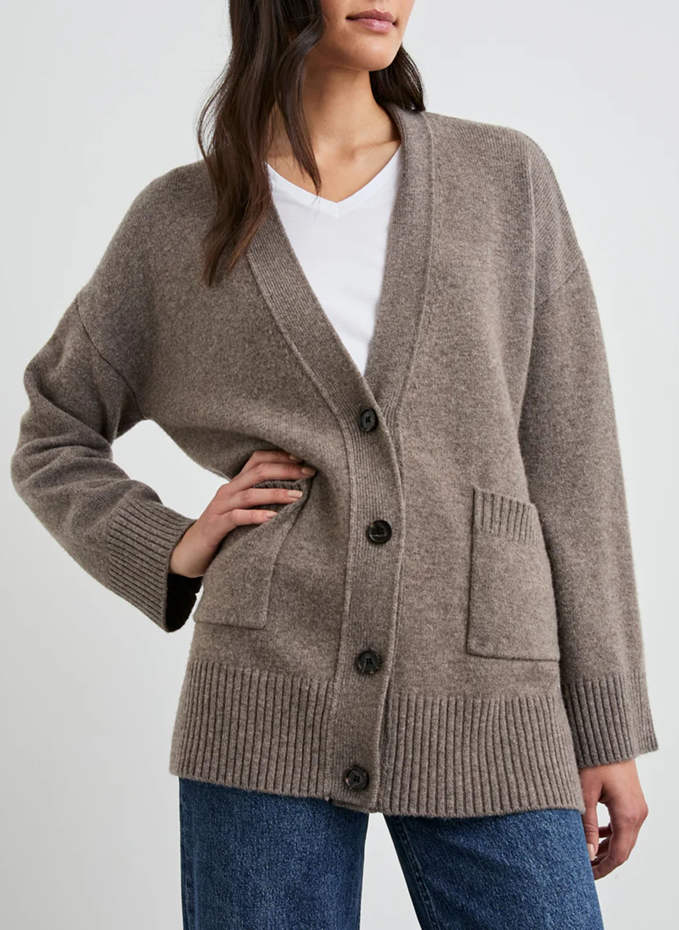 Gilet en coton laine et cachemire mélangés RAILS Beige