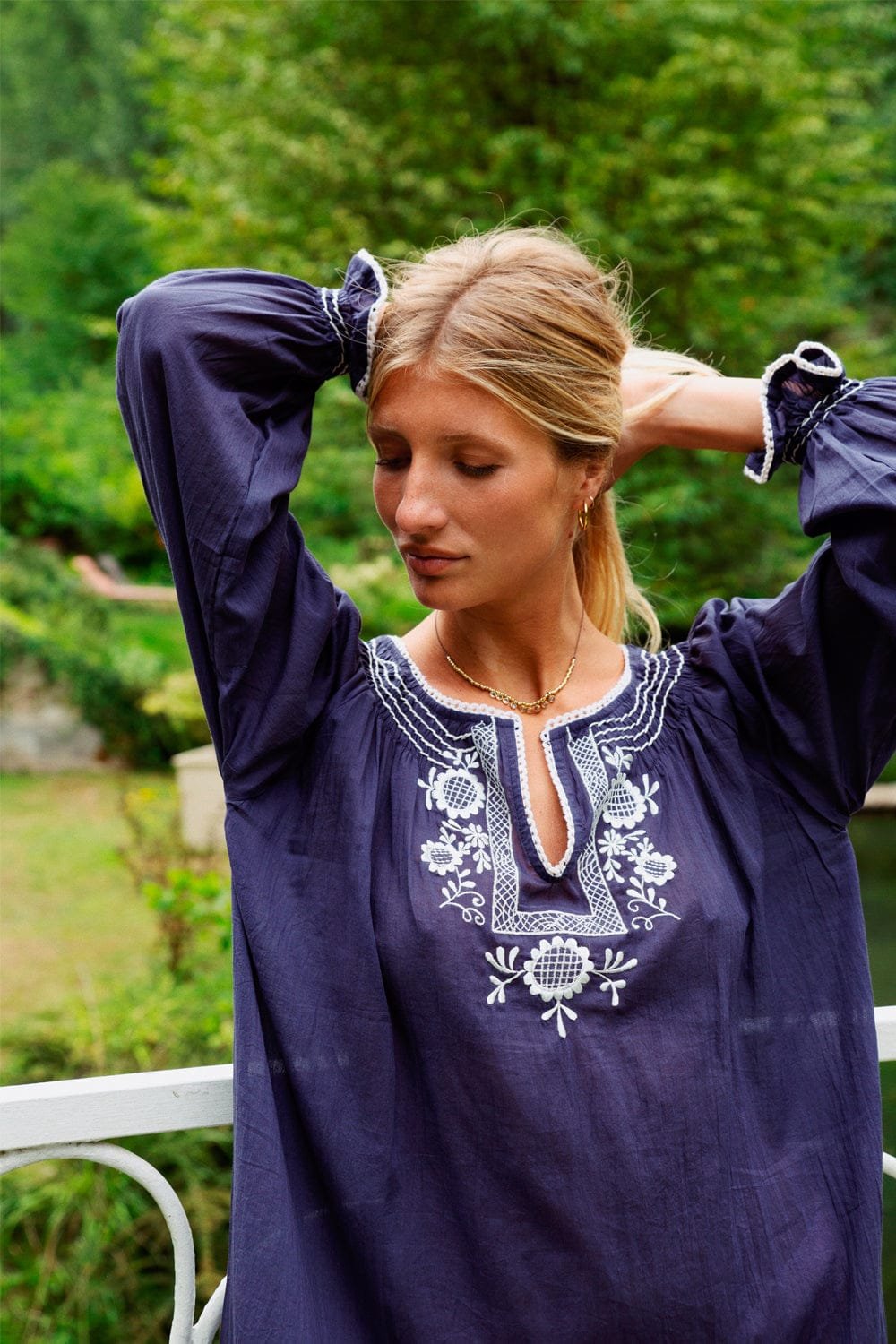 Robe longue brodee GERMAINE DES PRES Multicolore