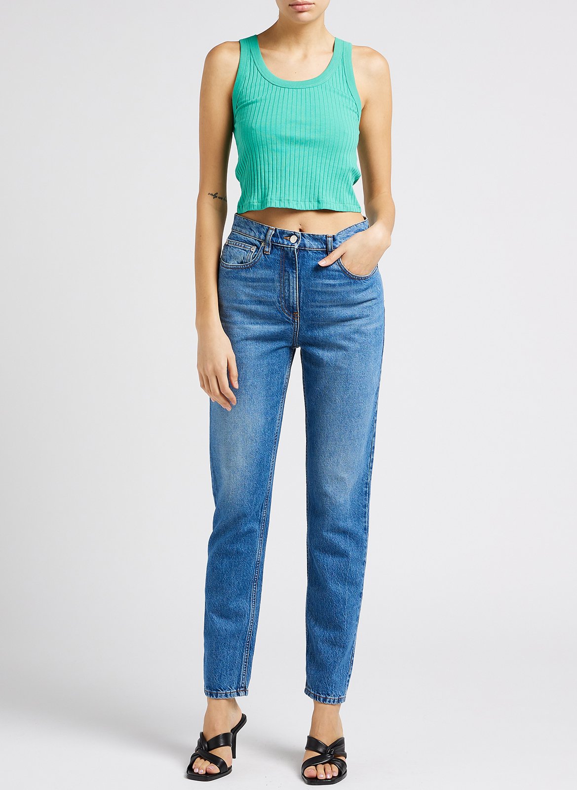 Cotton-blend straight-leg jeans IRO Faded jeans