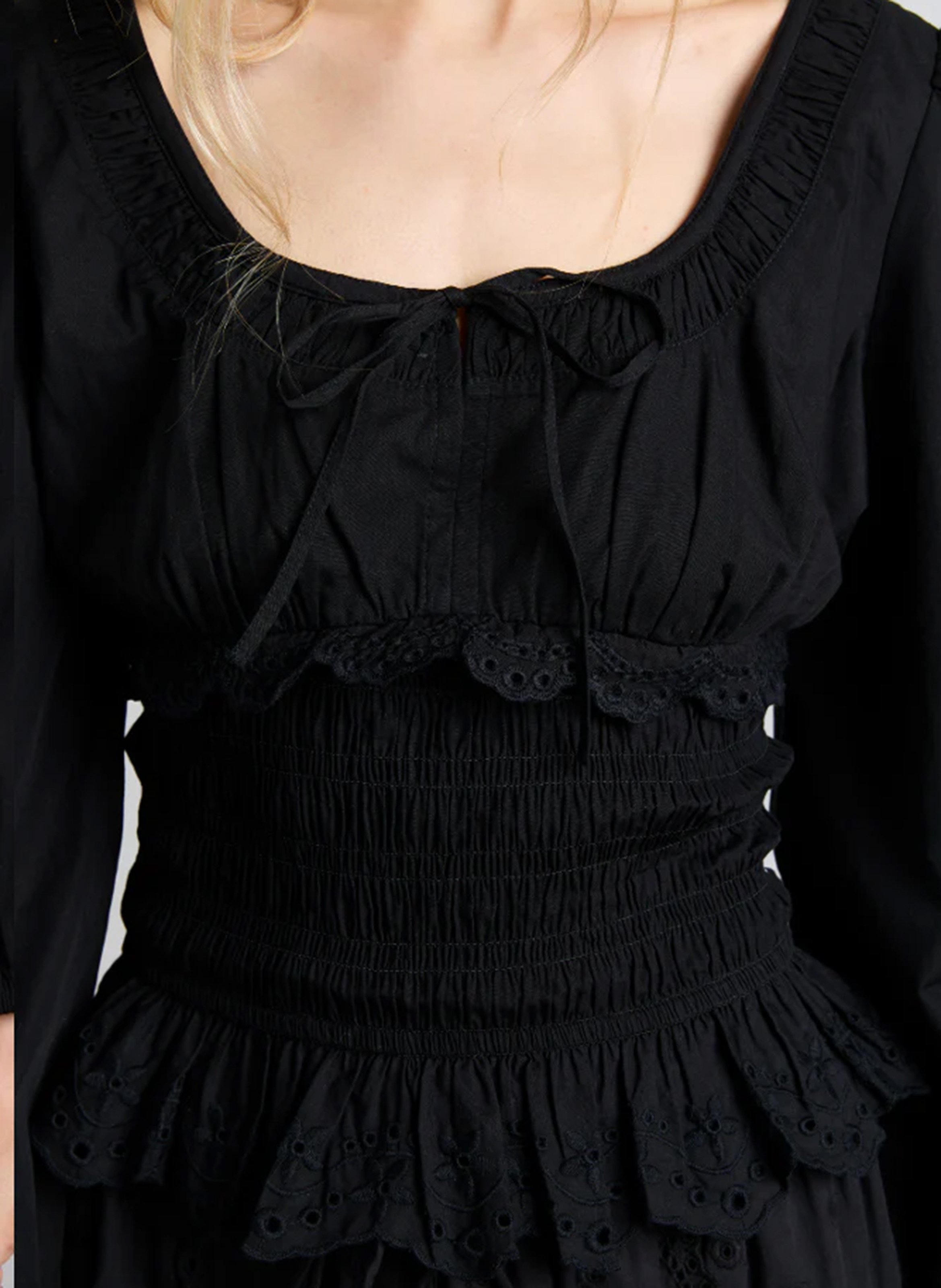 Ruched Long Sleeve Top DAMSON MADDER Black