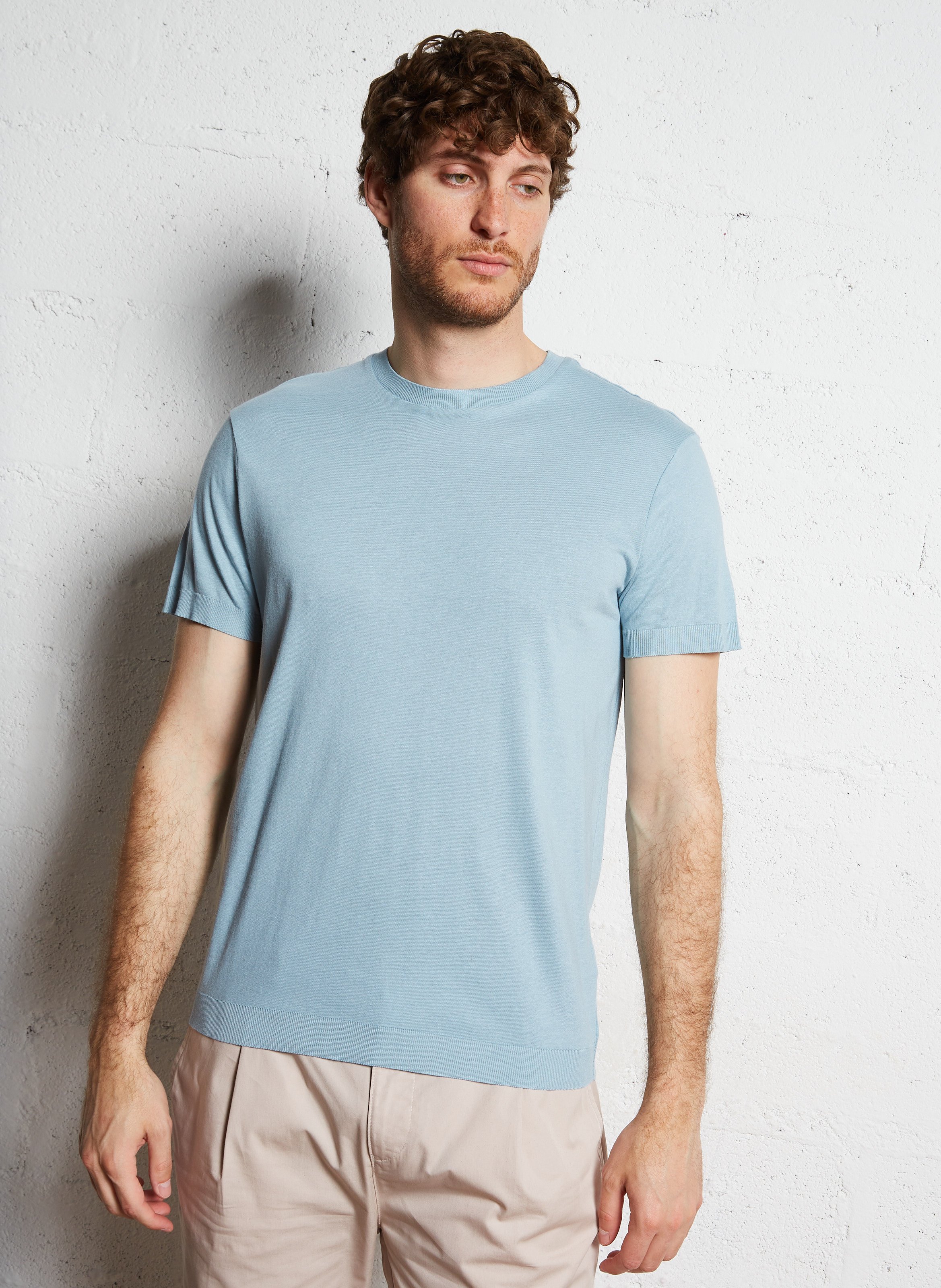 Tee-shirt droit col rond en coton mélangé IKKS