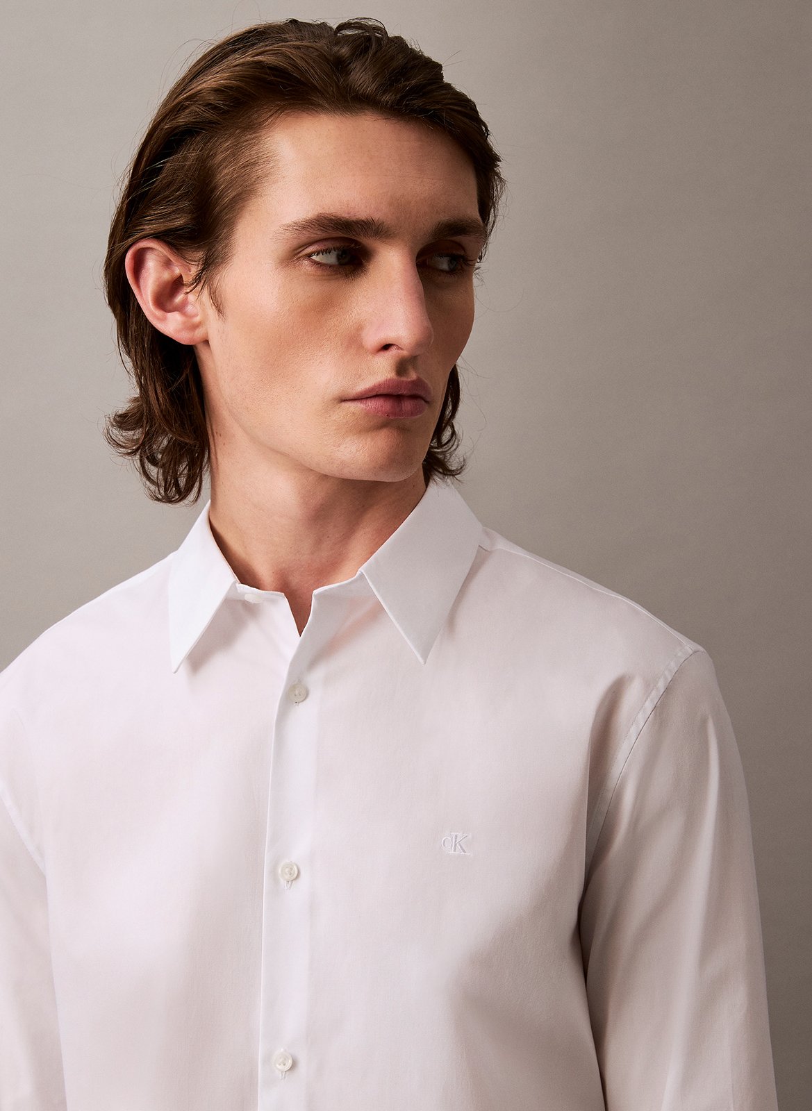 Regular-fit cotton-blend shirt CALVIN KLEIN White
