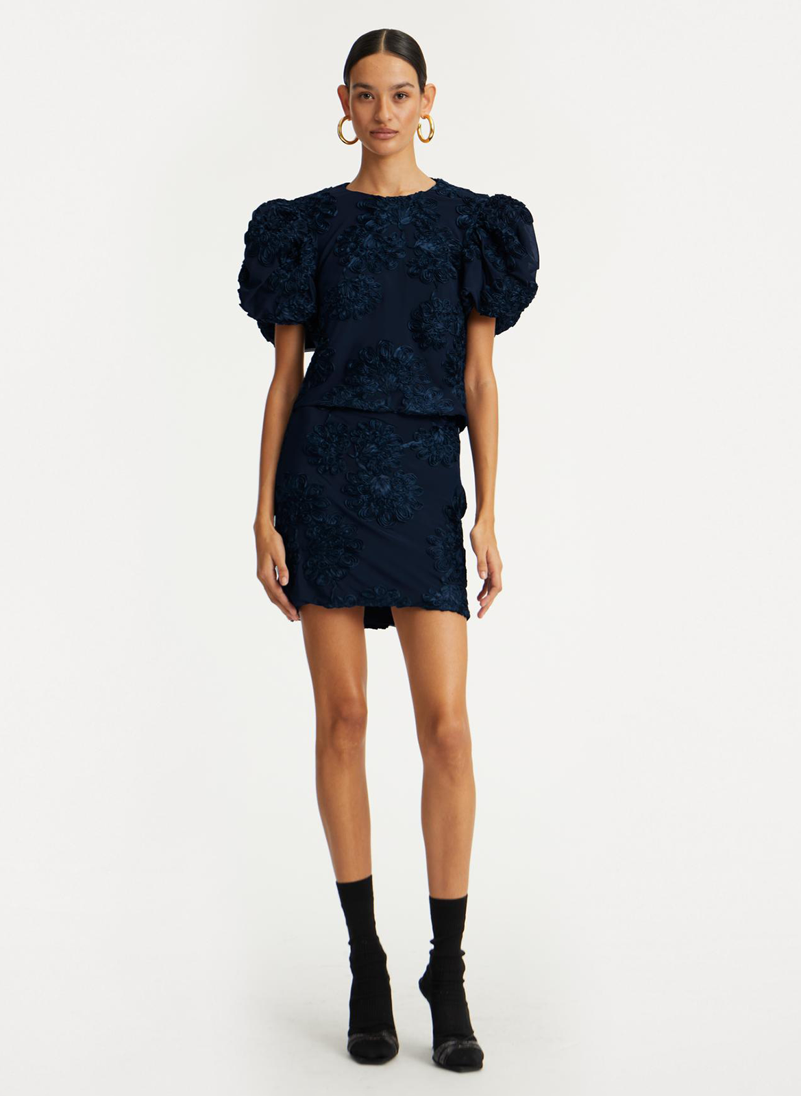 Short skirt in 3D knit ROTATE Blue