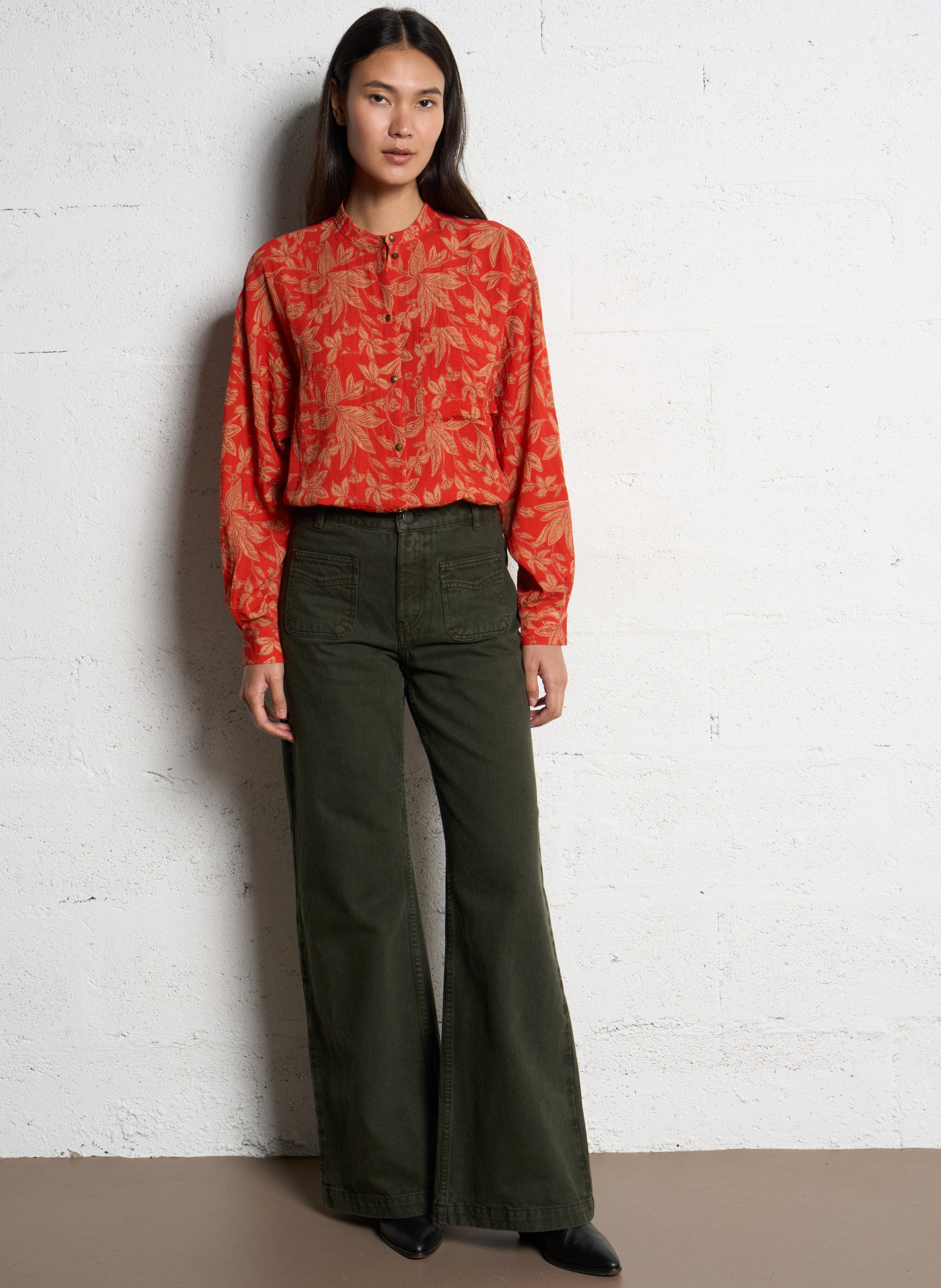 Gestreept overhemd ONE STEP Oranje