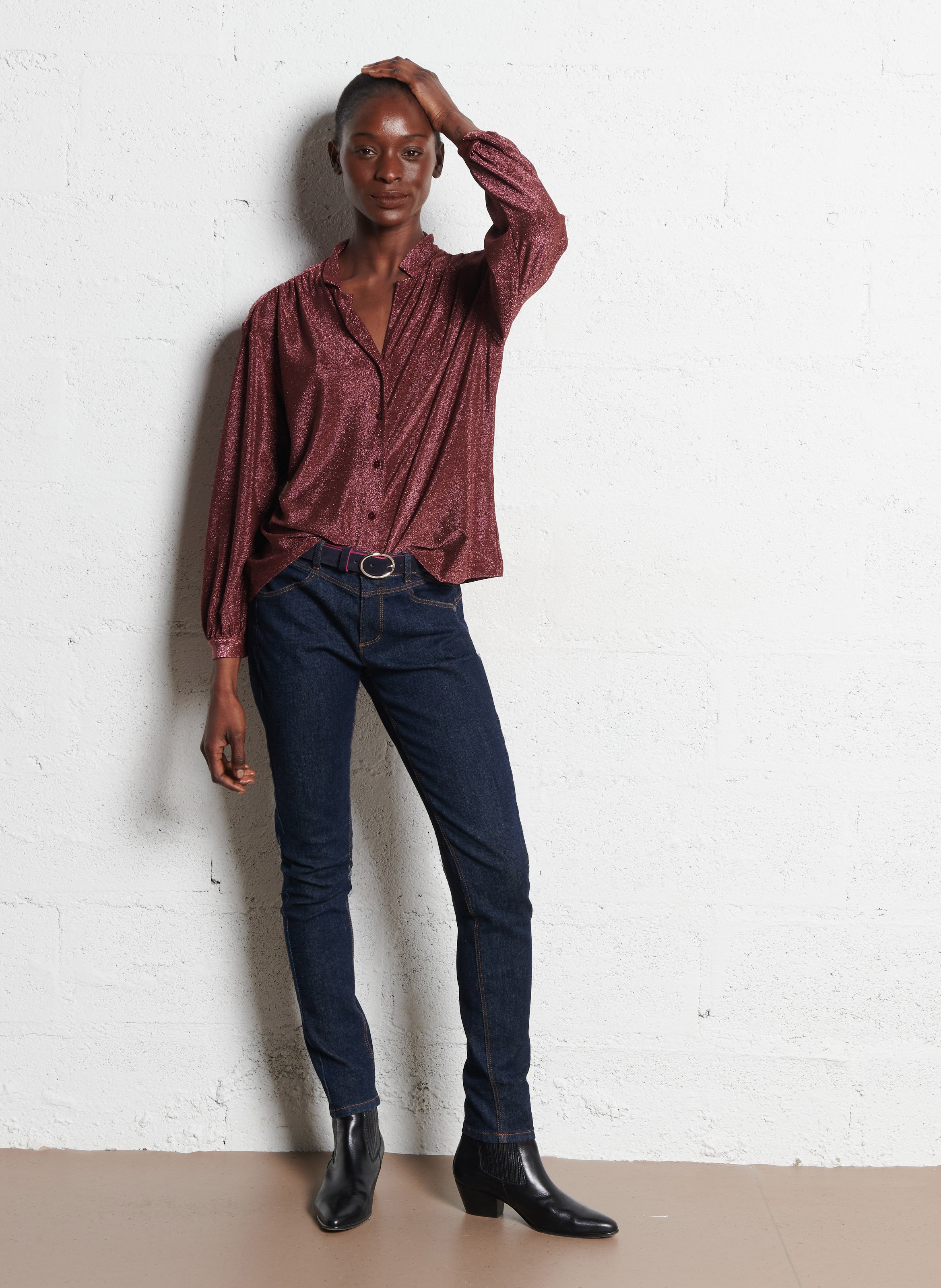 Ceinture en cuir ONE STEP Bleu