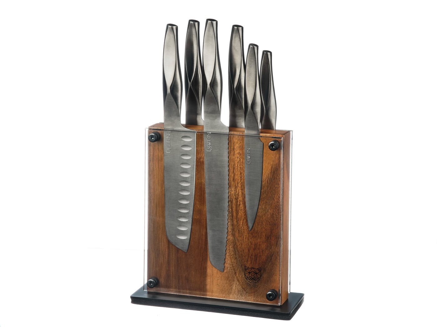 Larus Rauma kitchen knife set - 7 pieces BJORN Grey