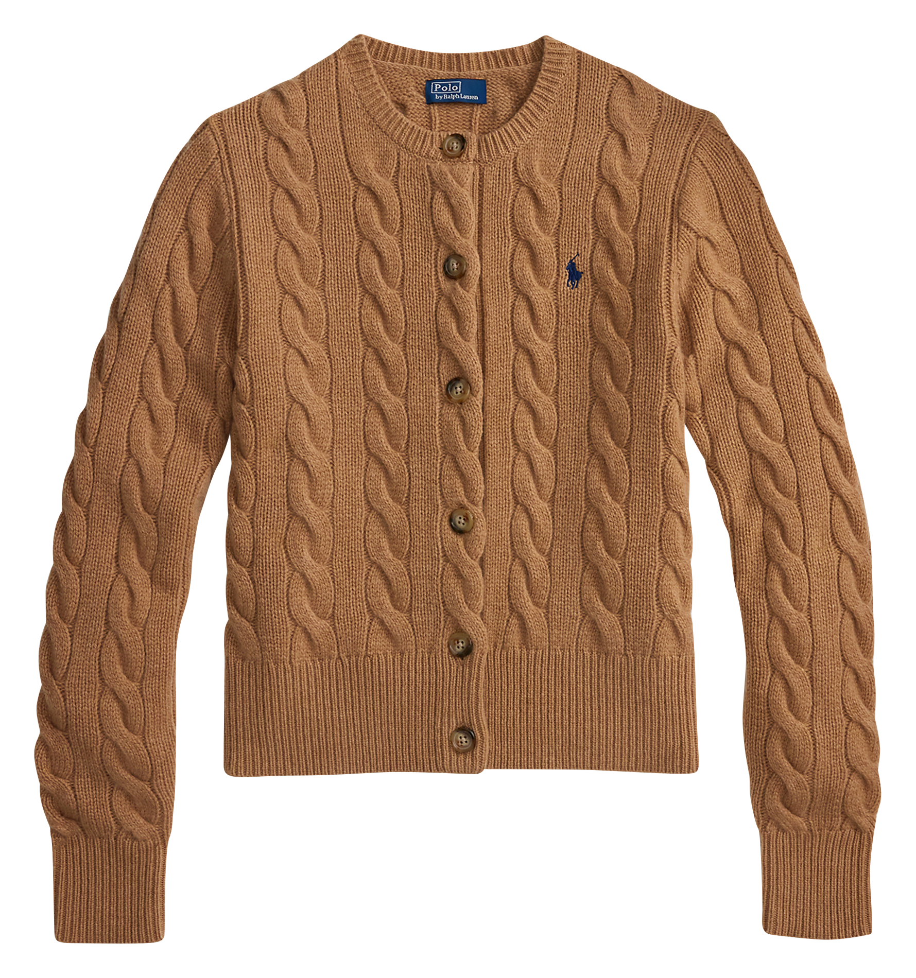 Gilet col rond en laine mélangée POLO RALPH LAUREN Beige