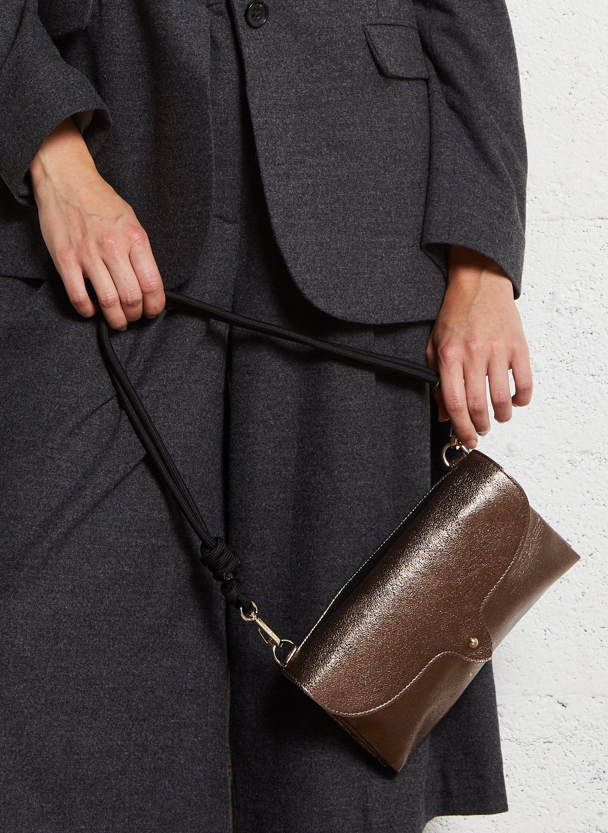 Pochette de soirée en cuir  CRAIE STUDIO Doré