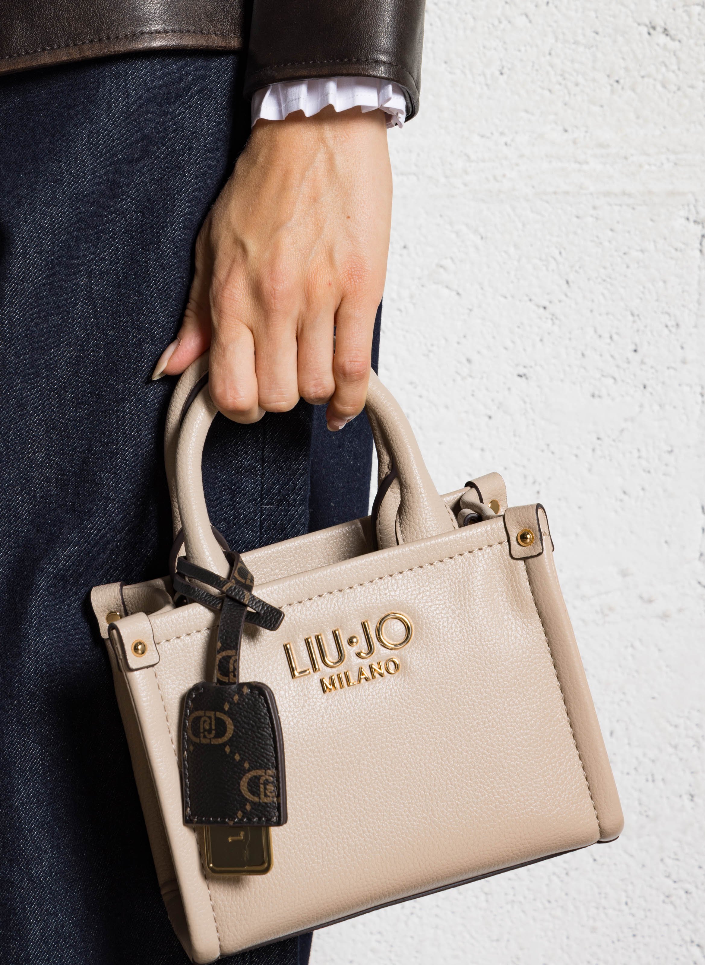 Mini sac à main effet cuir grainé LIU JO Beige