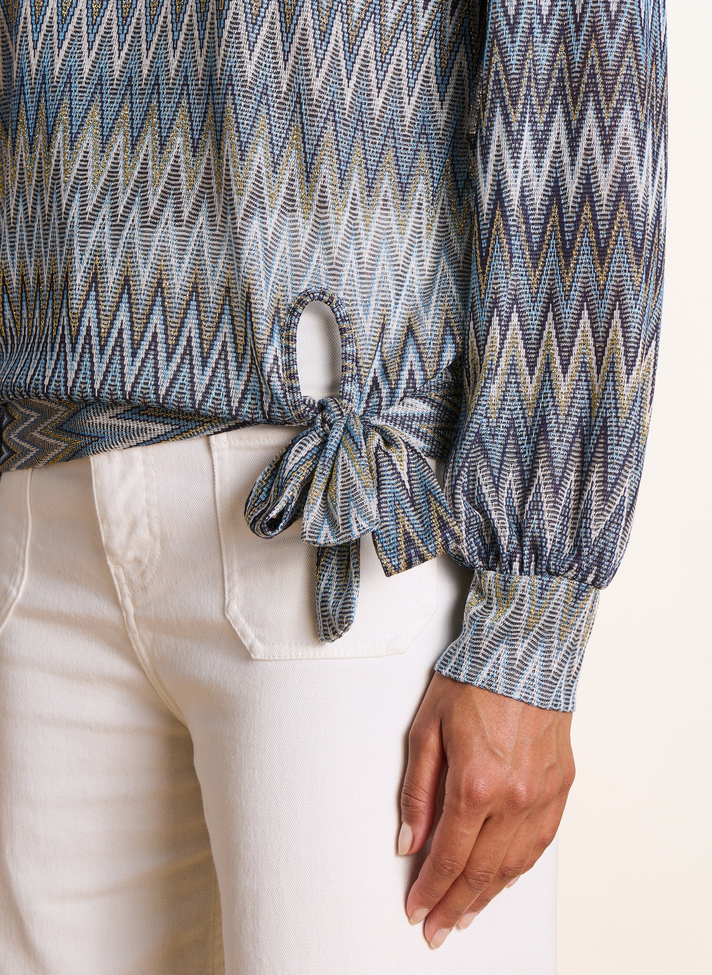 Blouse met ronde hals en print LA FEE MARABOUTEE Blauw