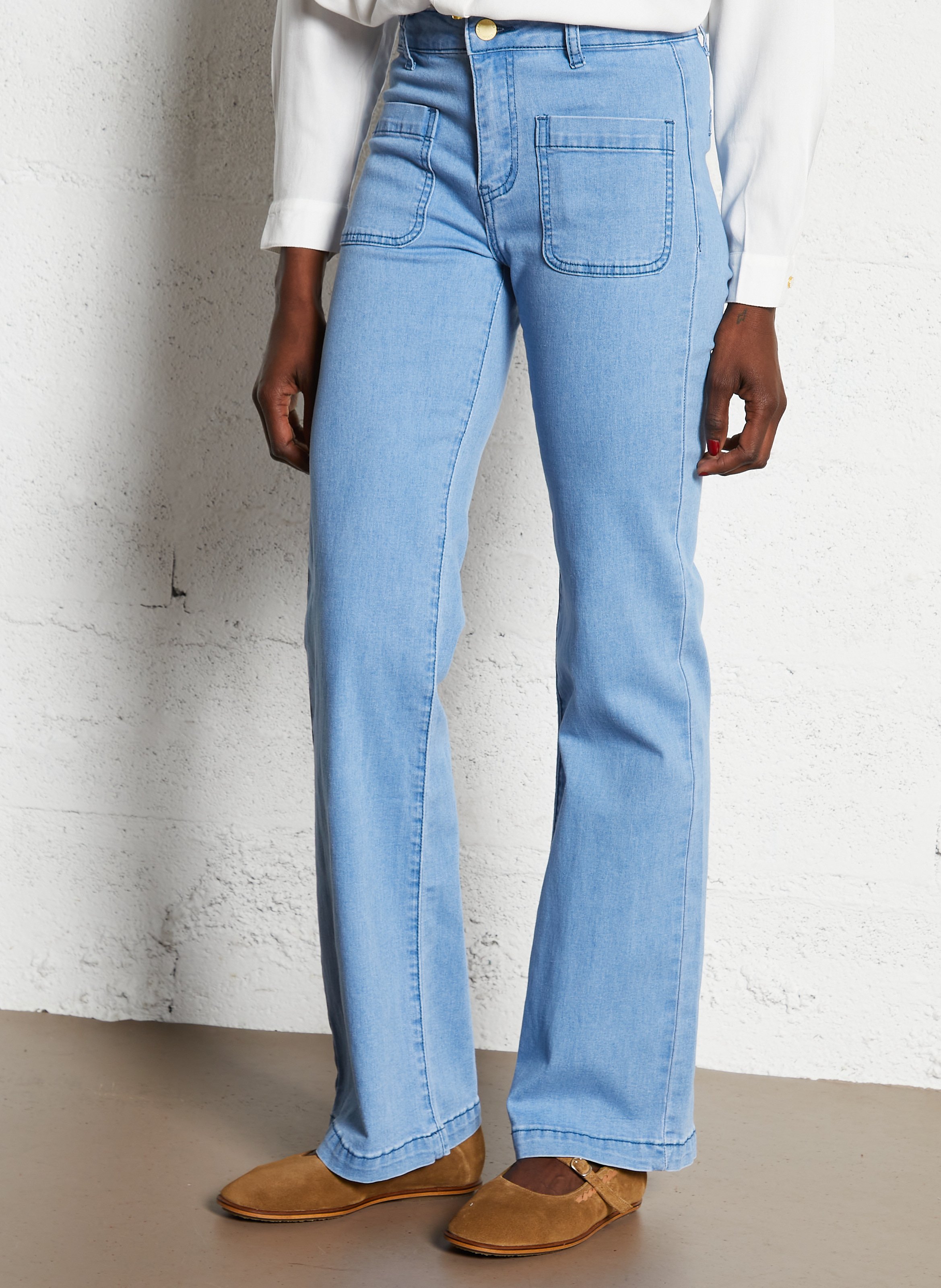 Jean bootcut taille haute LA PETITE ETOILE Bleu