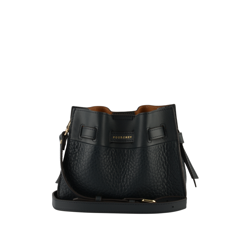 Shoulder bag - cowhide leather POURCHET Blue