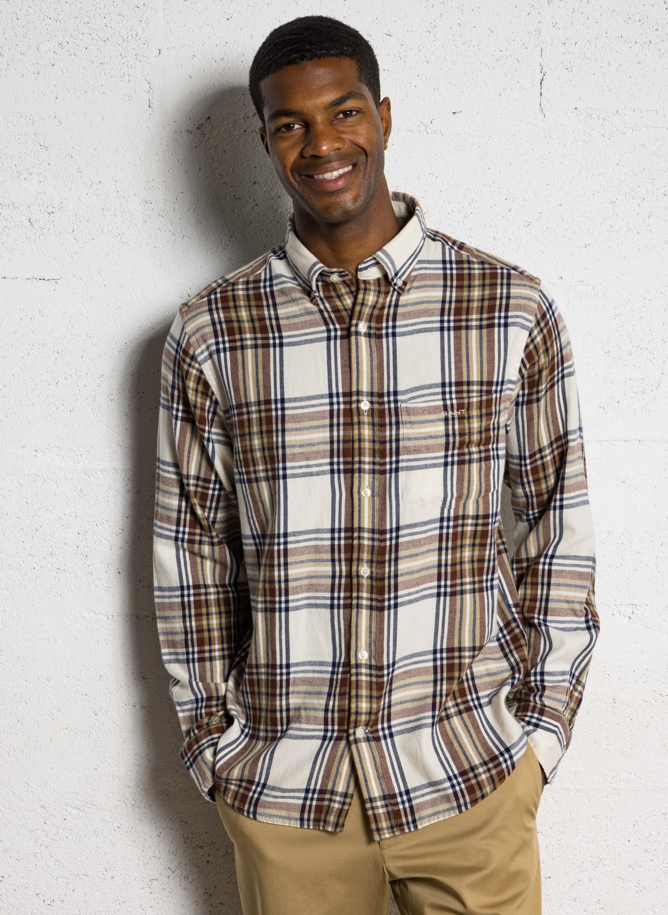 Regular shirt with patterns GANT Beige