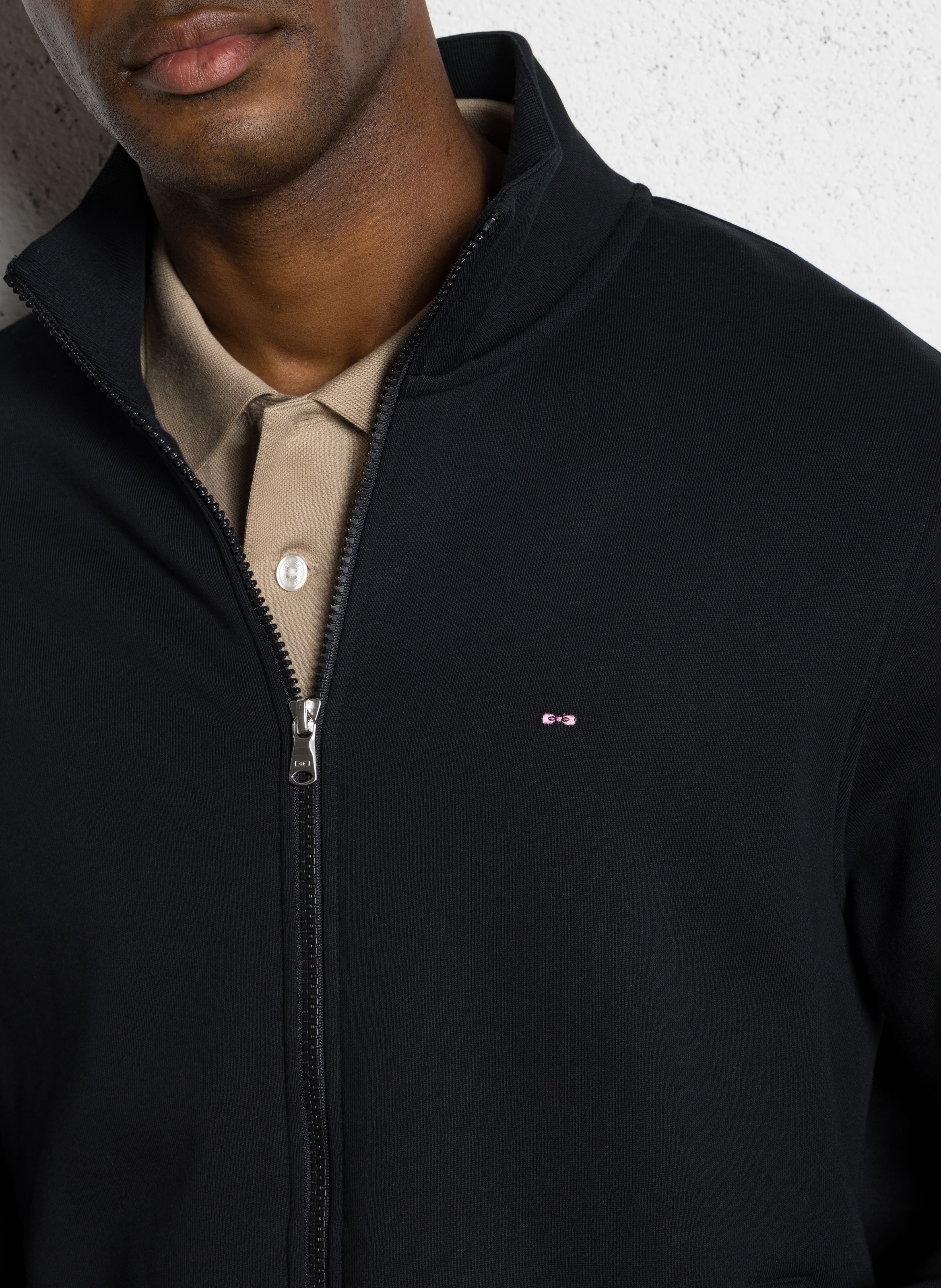 Sweat zippé à col montant  EDEN PARK Noir