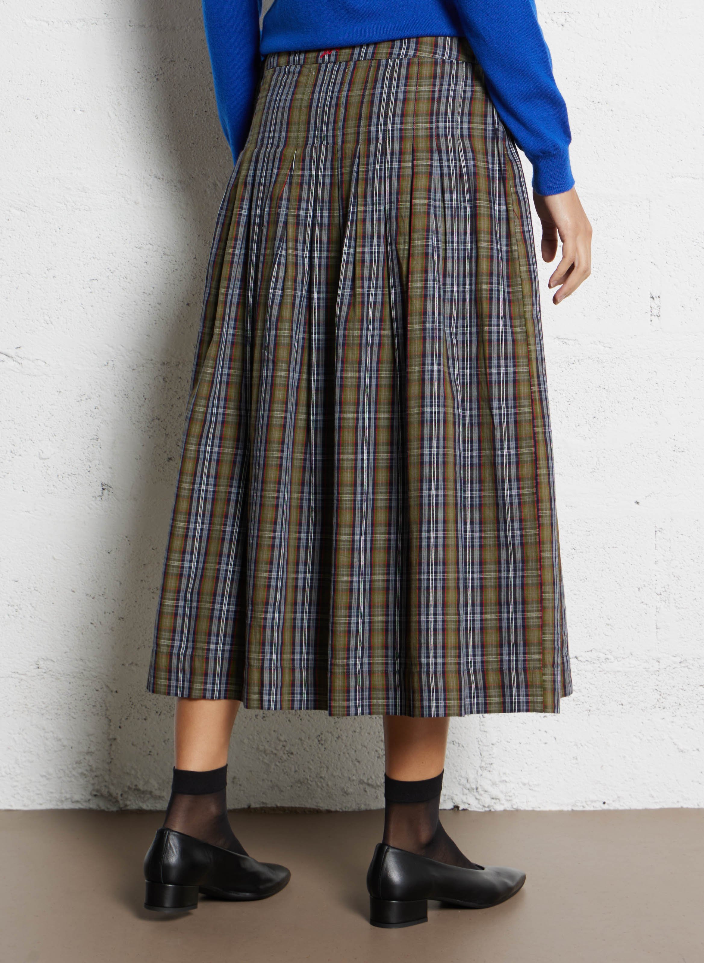 Jupe midi imprimée en coton bio DAMSON MADDER Multicolore