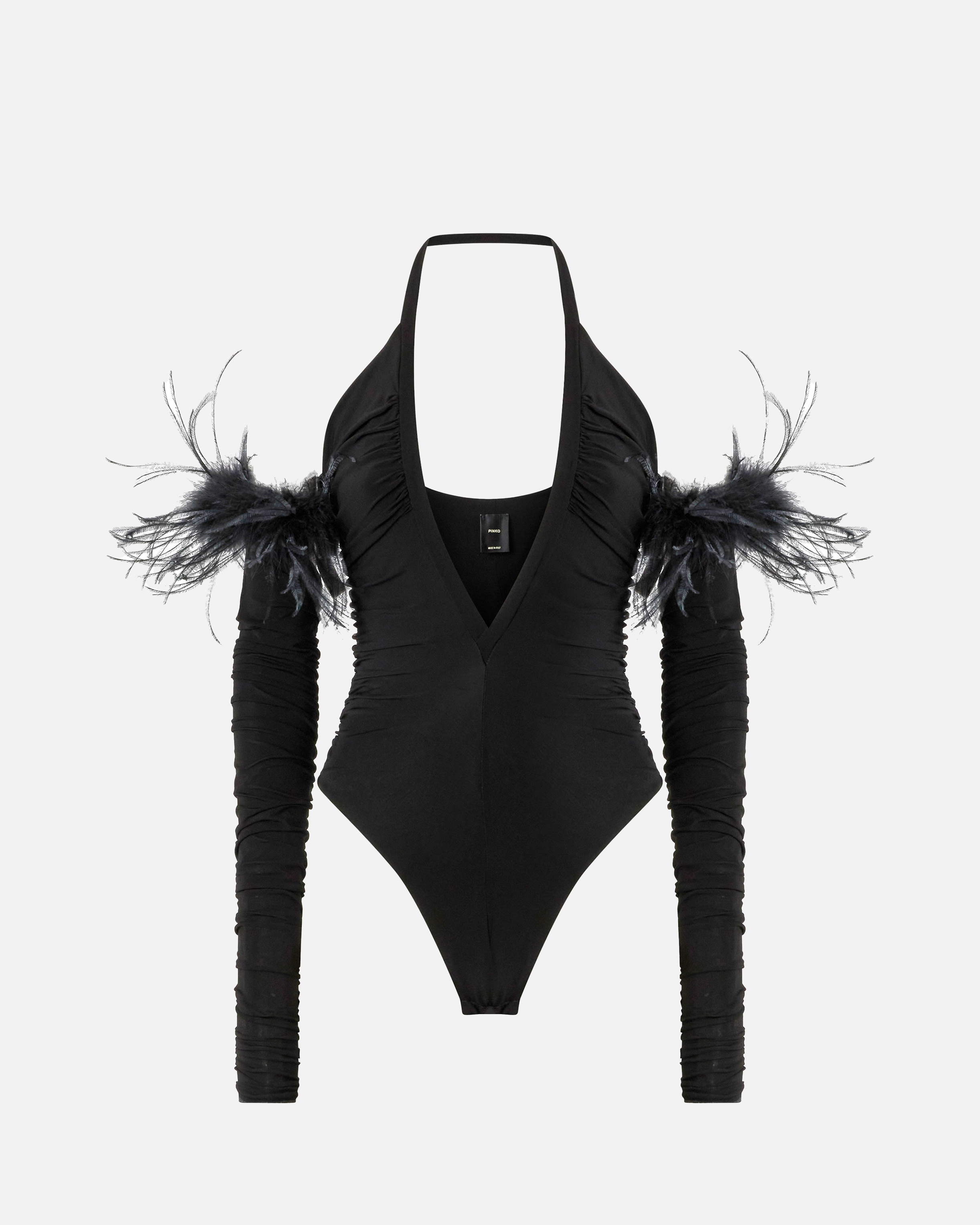 Feather bodysuit PINKO Black