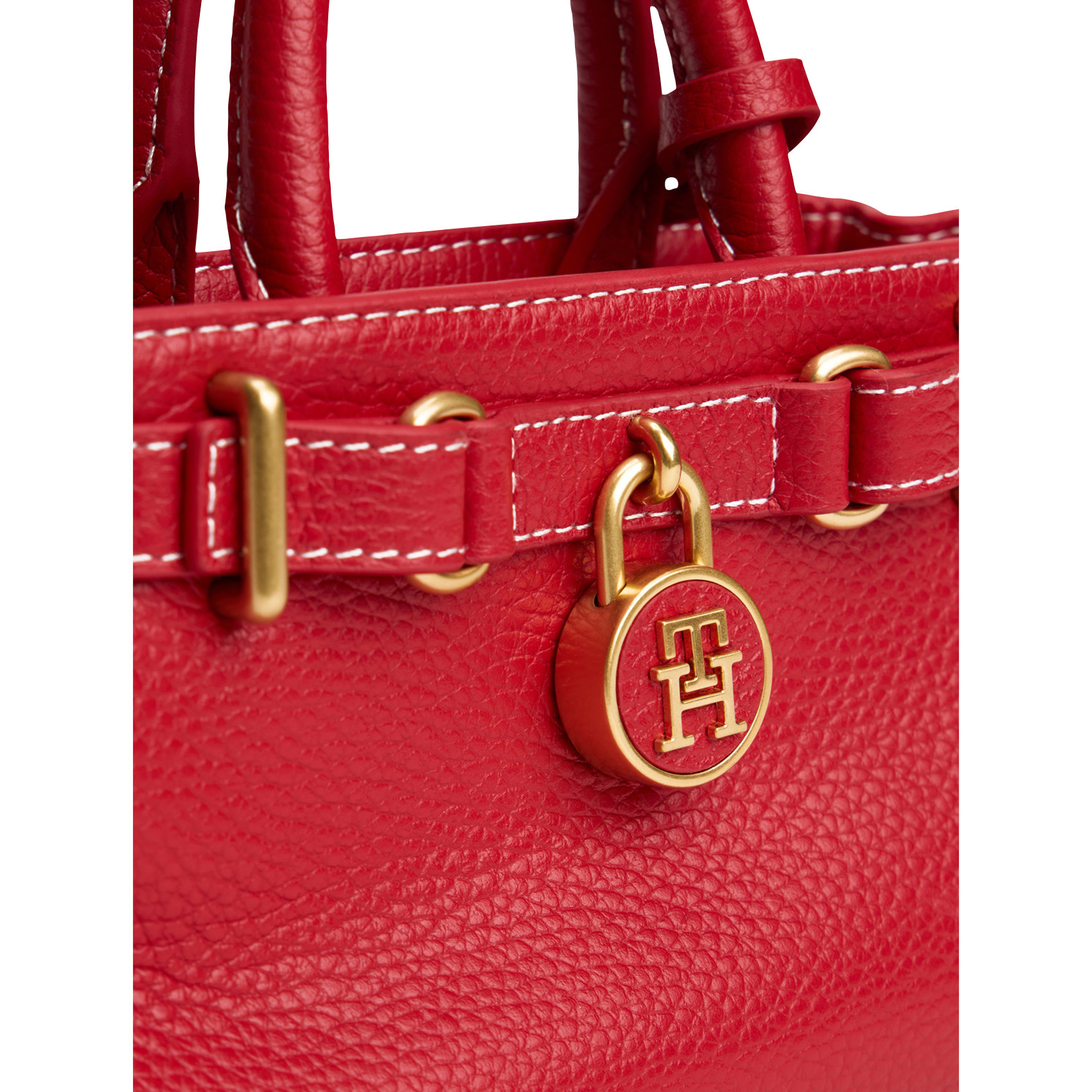 Petit sac à main en cuir grainé TOMMY HILFIGER Rouge