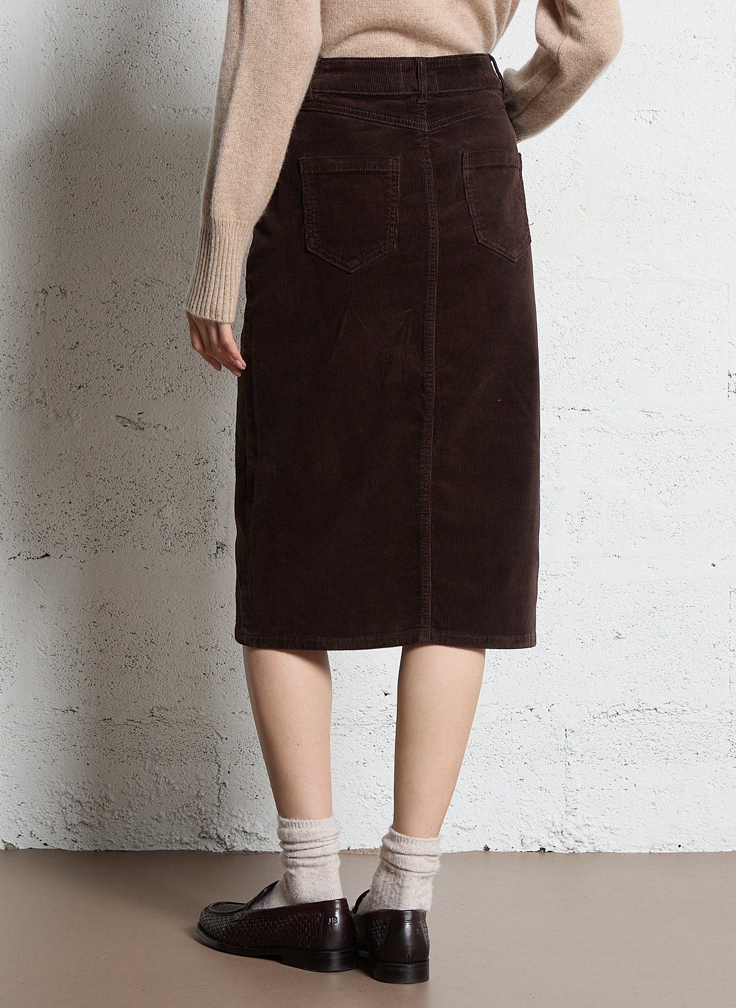 Jupe courte en coton mélangé MAISON 123 Marron