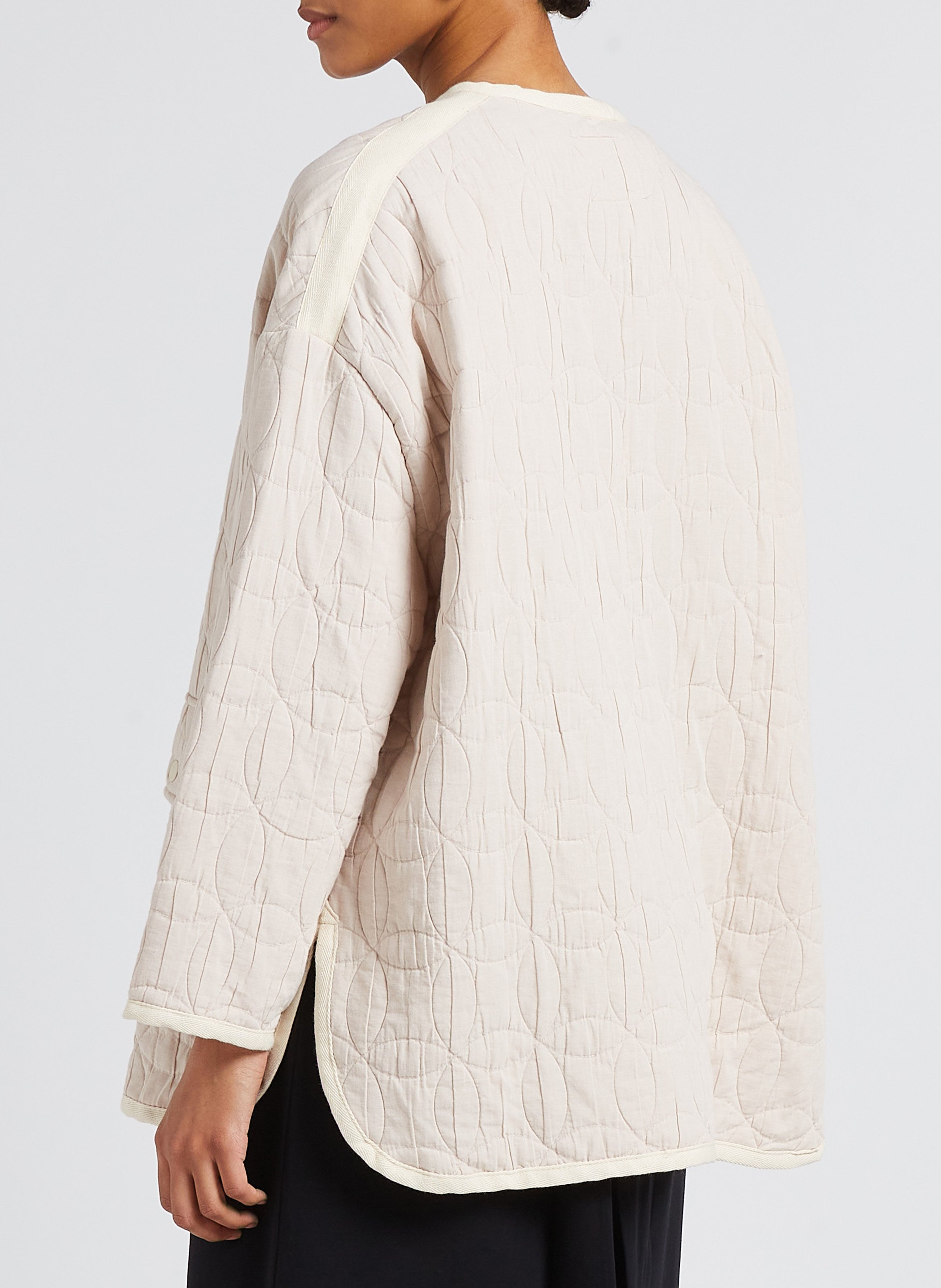 Jacke aus Baumwoll-Mix mit Rundhalskragen RITA ROW Weiss