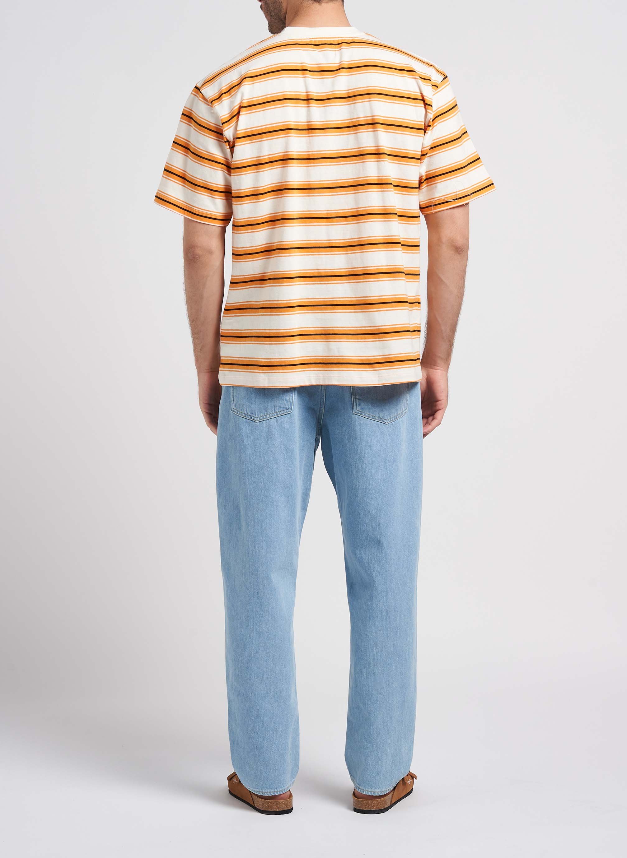 Recht, katoenen T-shirt met ronde hals EDWIN Oranje