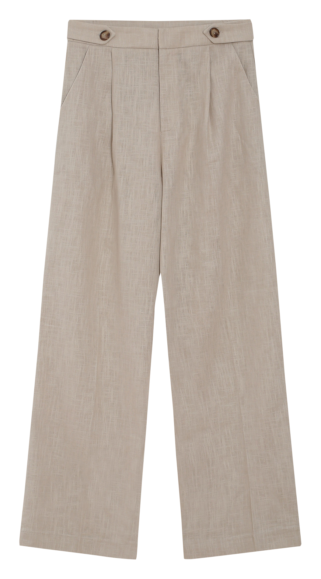 Trousers tailored in plain linen blend GRACE ET MILA Beige