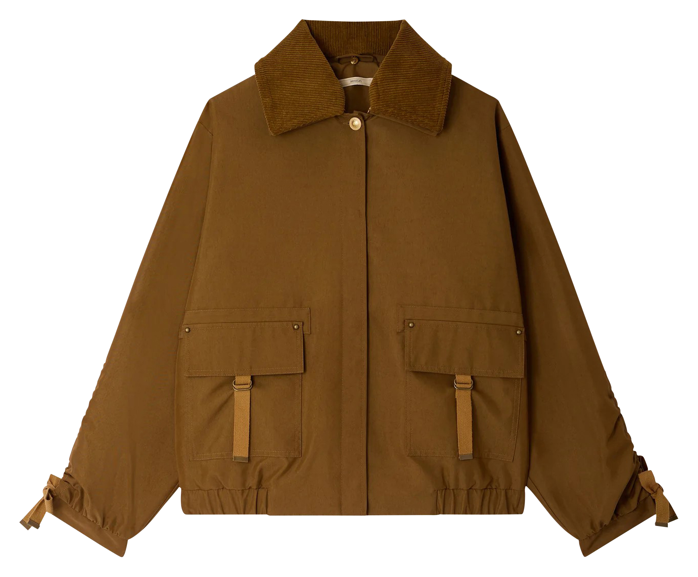 Blouson oversize col classique en coton mélangé SESSUN Marron