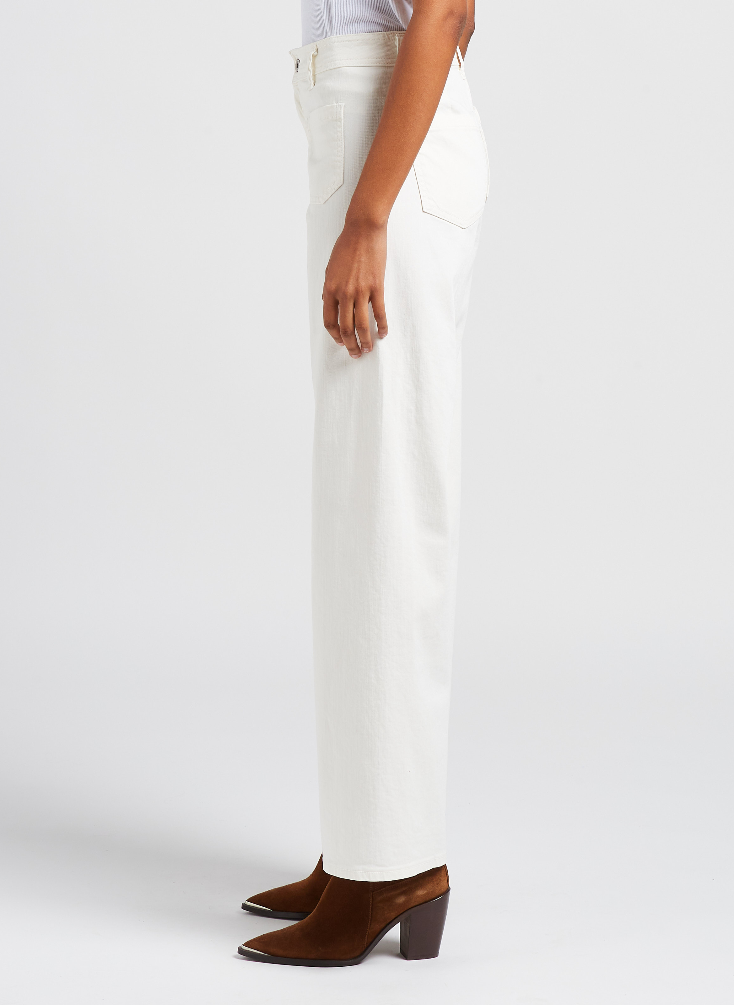 High-rise wide-leg cotton jeans PLEASE Blue