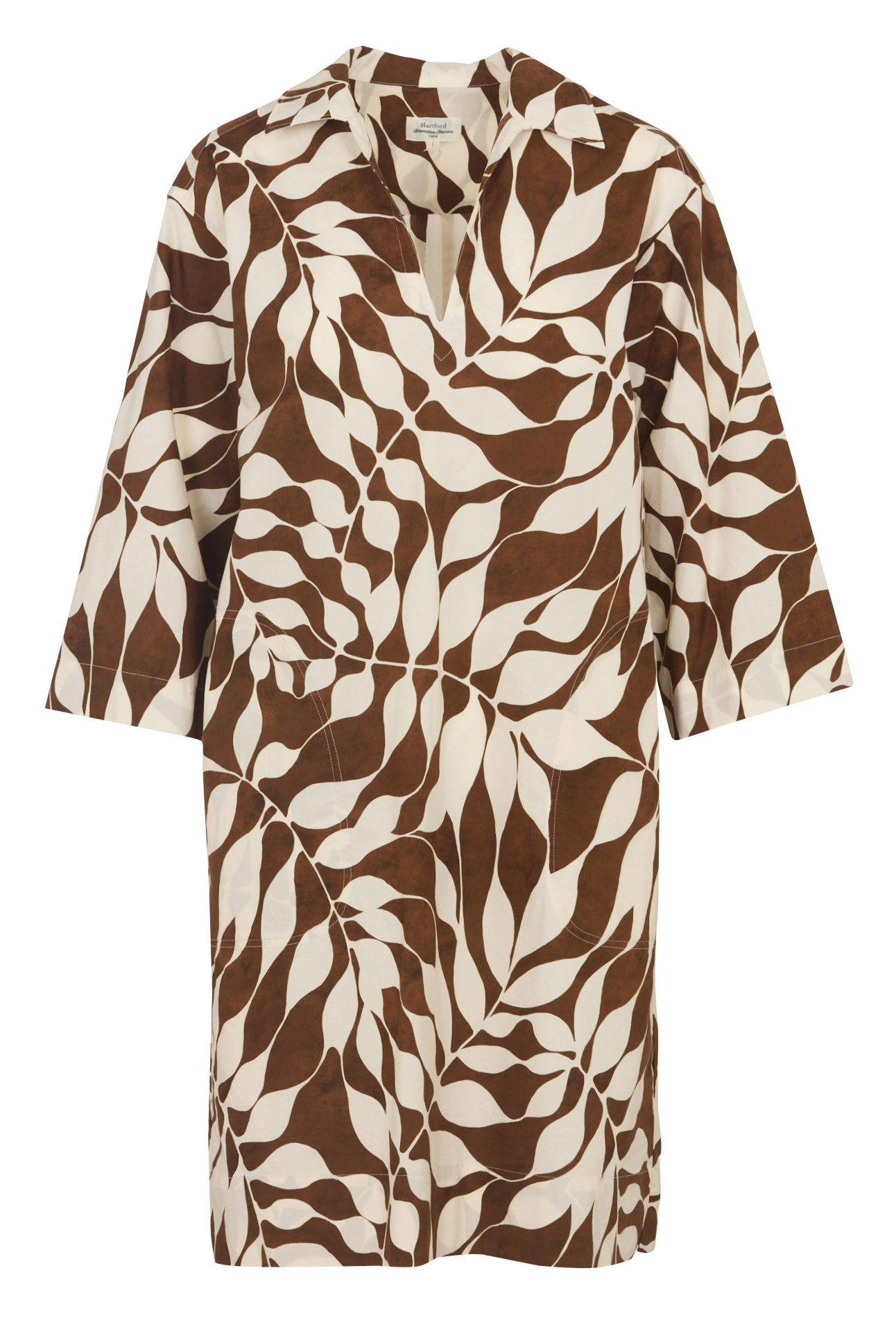 Gerade geschnittenes Baumwoll-Kurzkleid mit Print HARTFORD Mehrfarbig