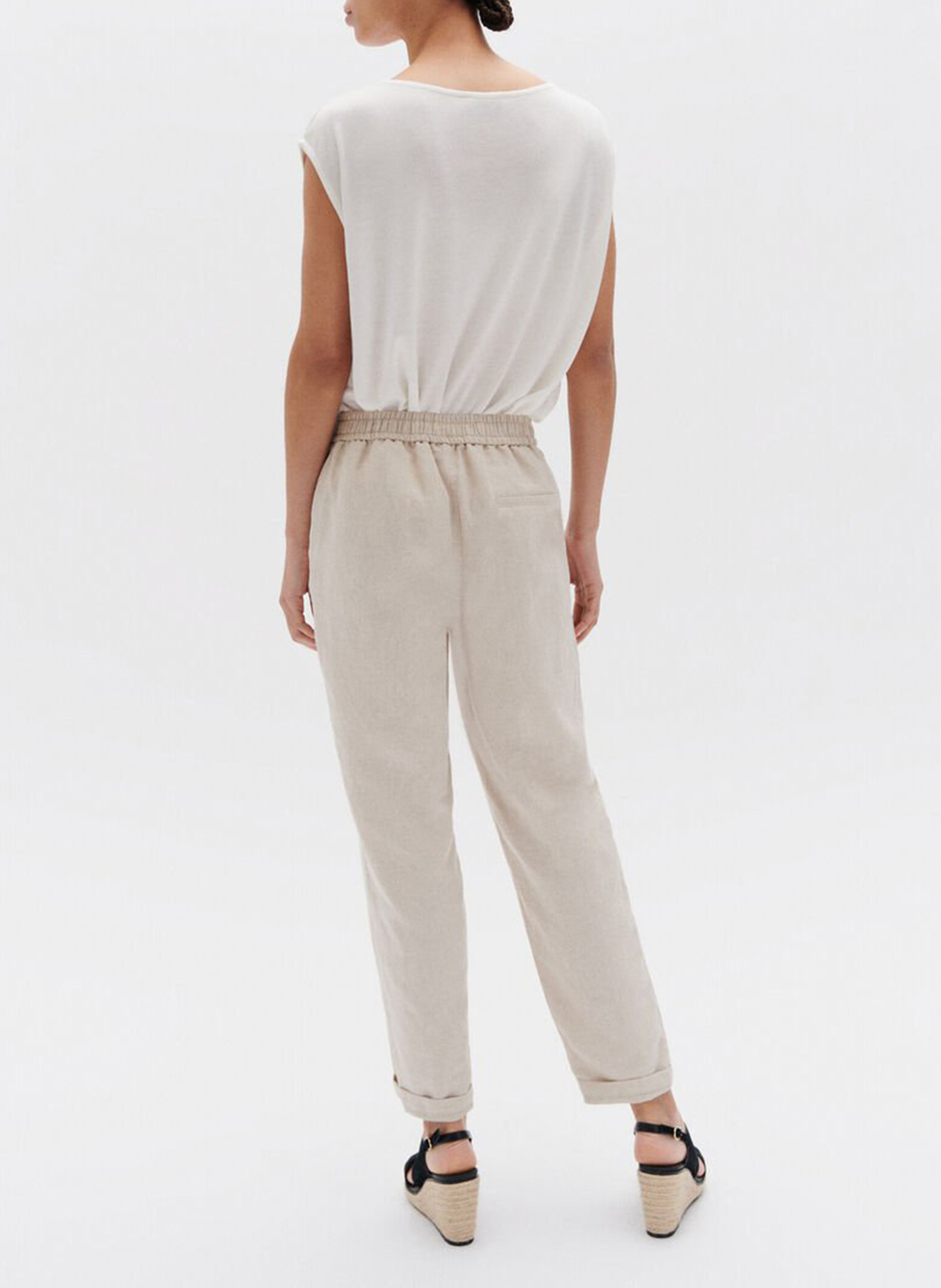 Pantalon droit CAROLL Beige