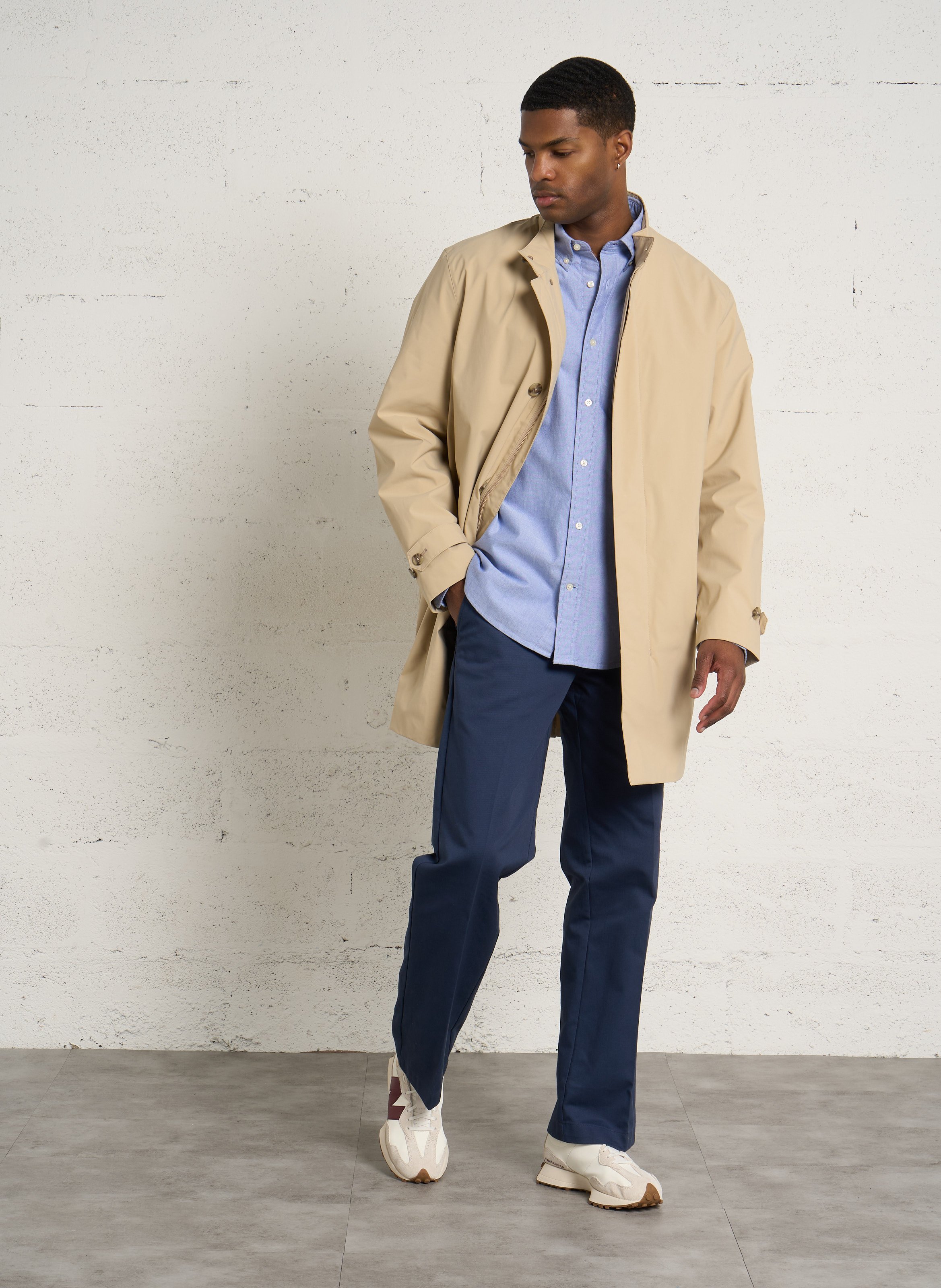 Chemise regular-fit col américain en coton GANT Bleu