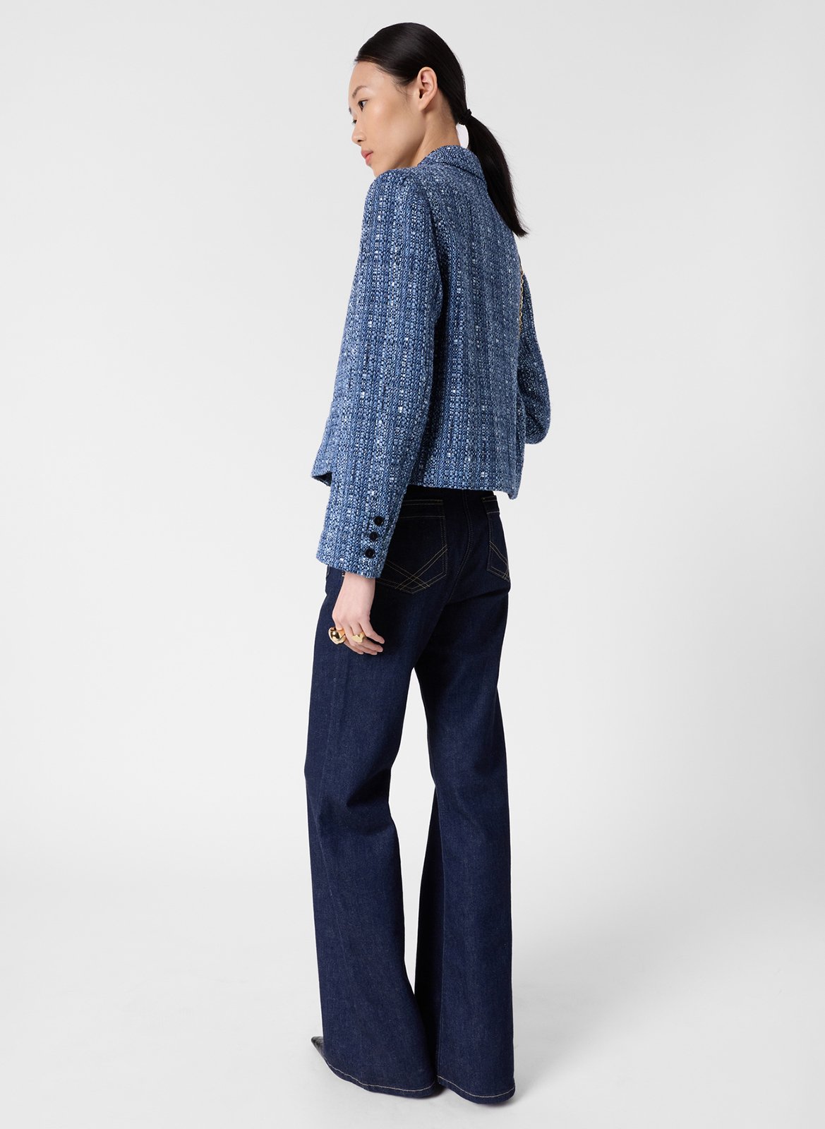 Cotton-blend coat with classic collar GERARD DAREL Blue