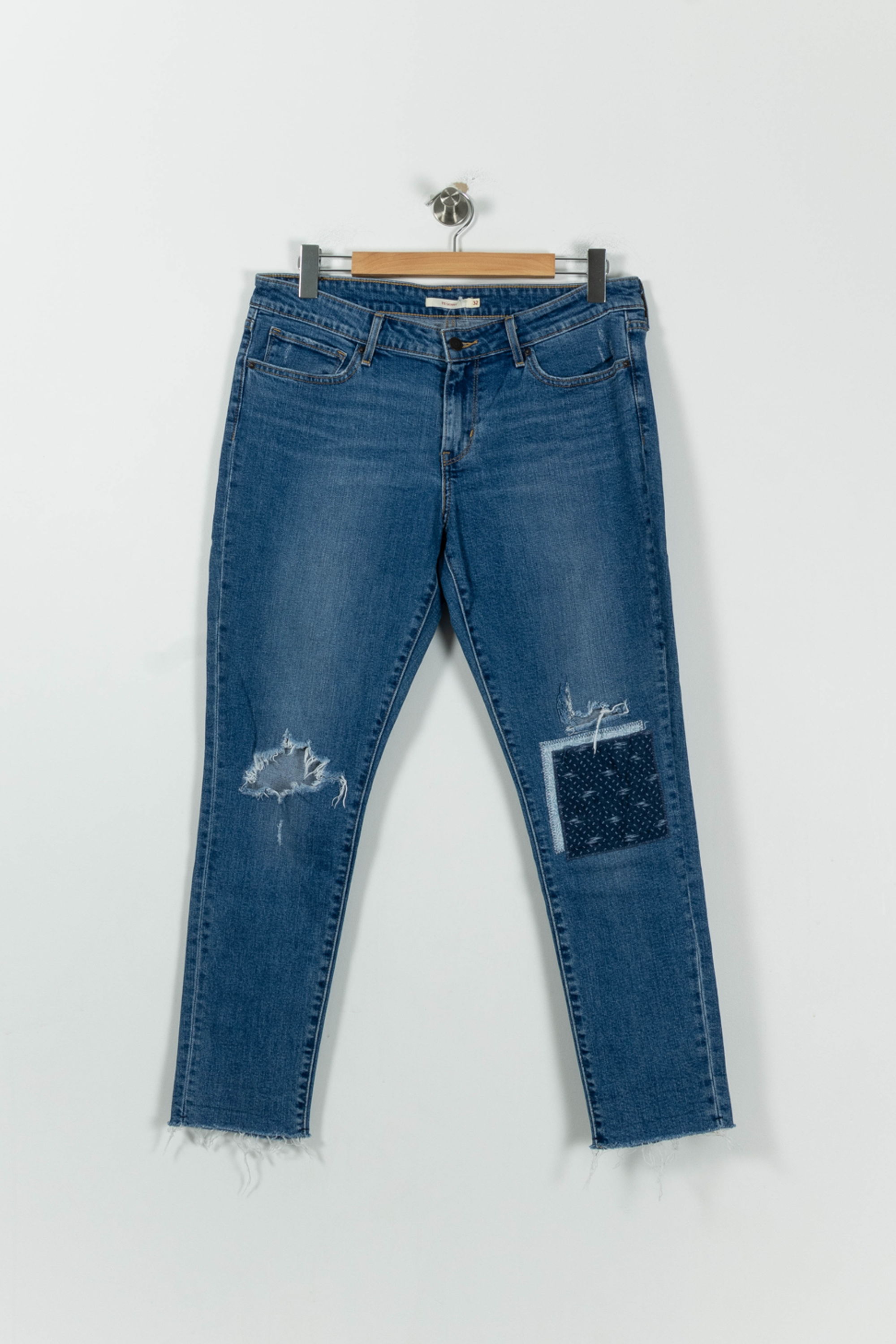 Cropped slim jeans with studs LEVI'S - Seconde main Blue