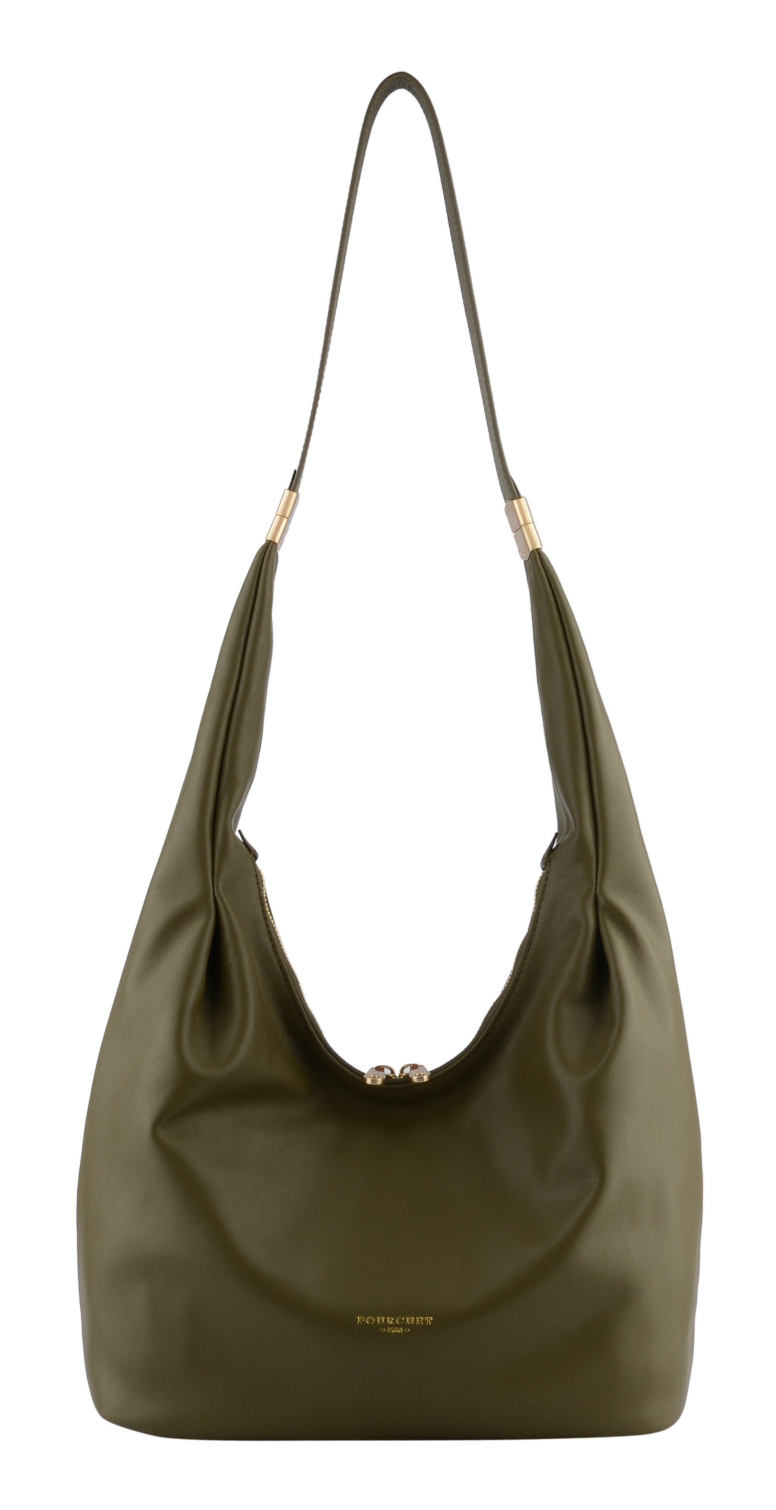 Calfskin leather shoulder bag Khaki