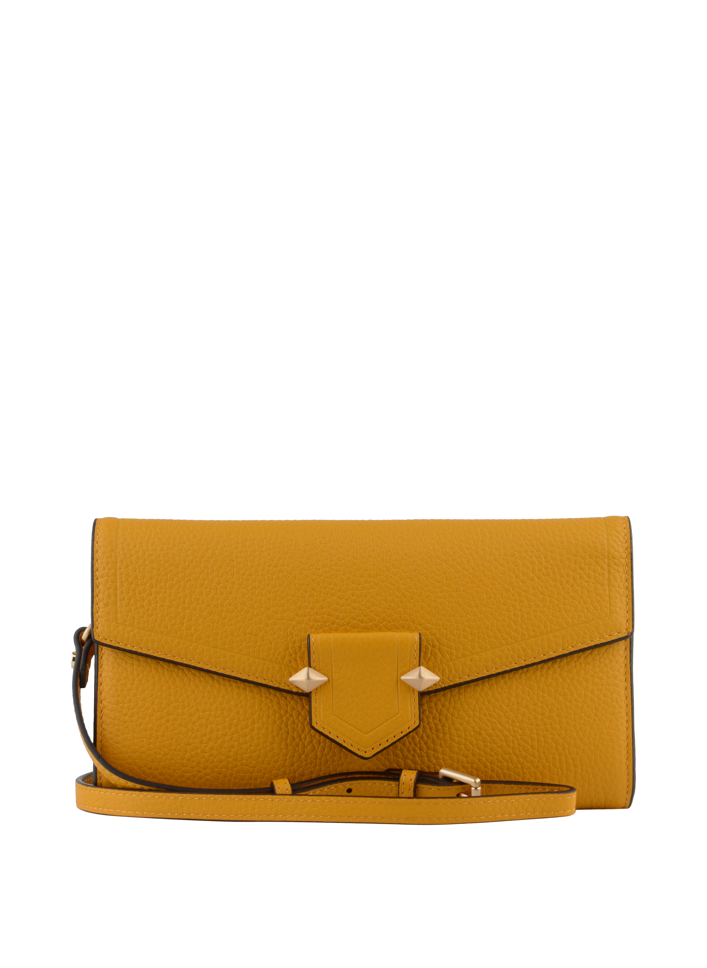 Calfskin leather shoulder bag POURCHET Orange