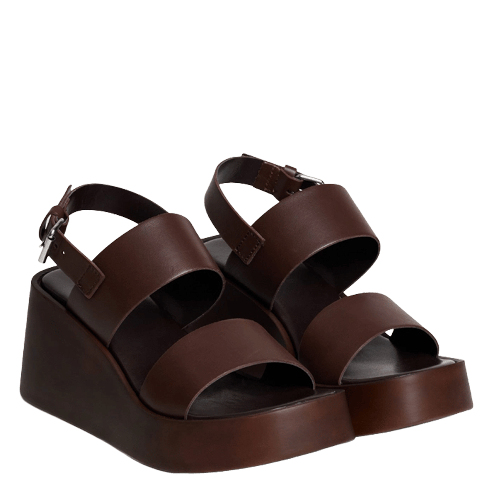 High leather sandals JONAK Brown