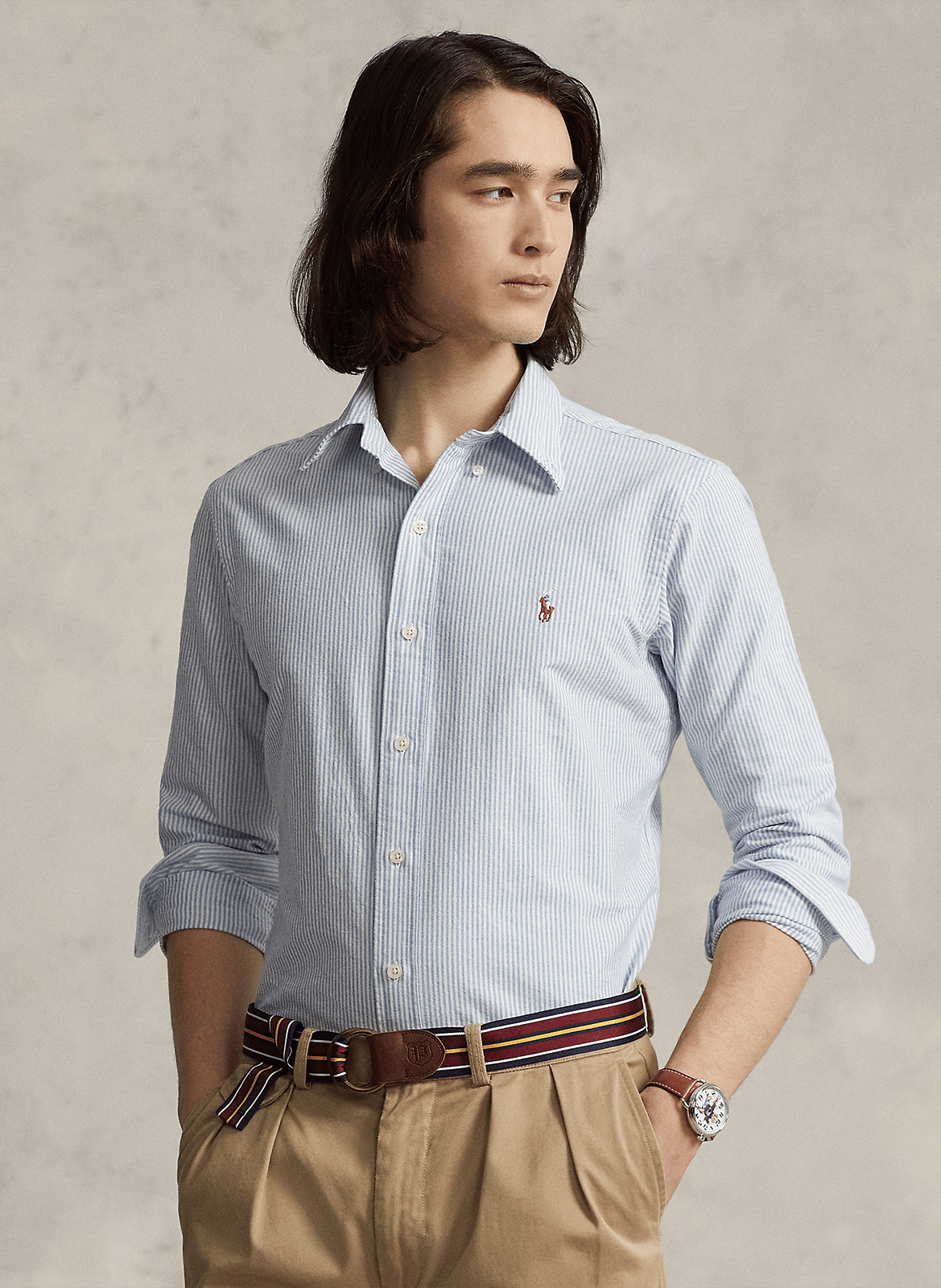 Baumwollhemd mit Button-down-Kragen, Regular Fit POLO RALPH LAUREN Blau