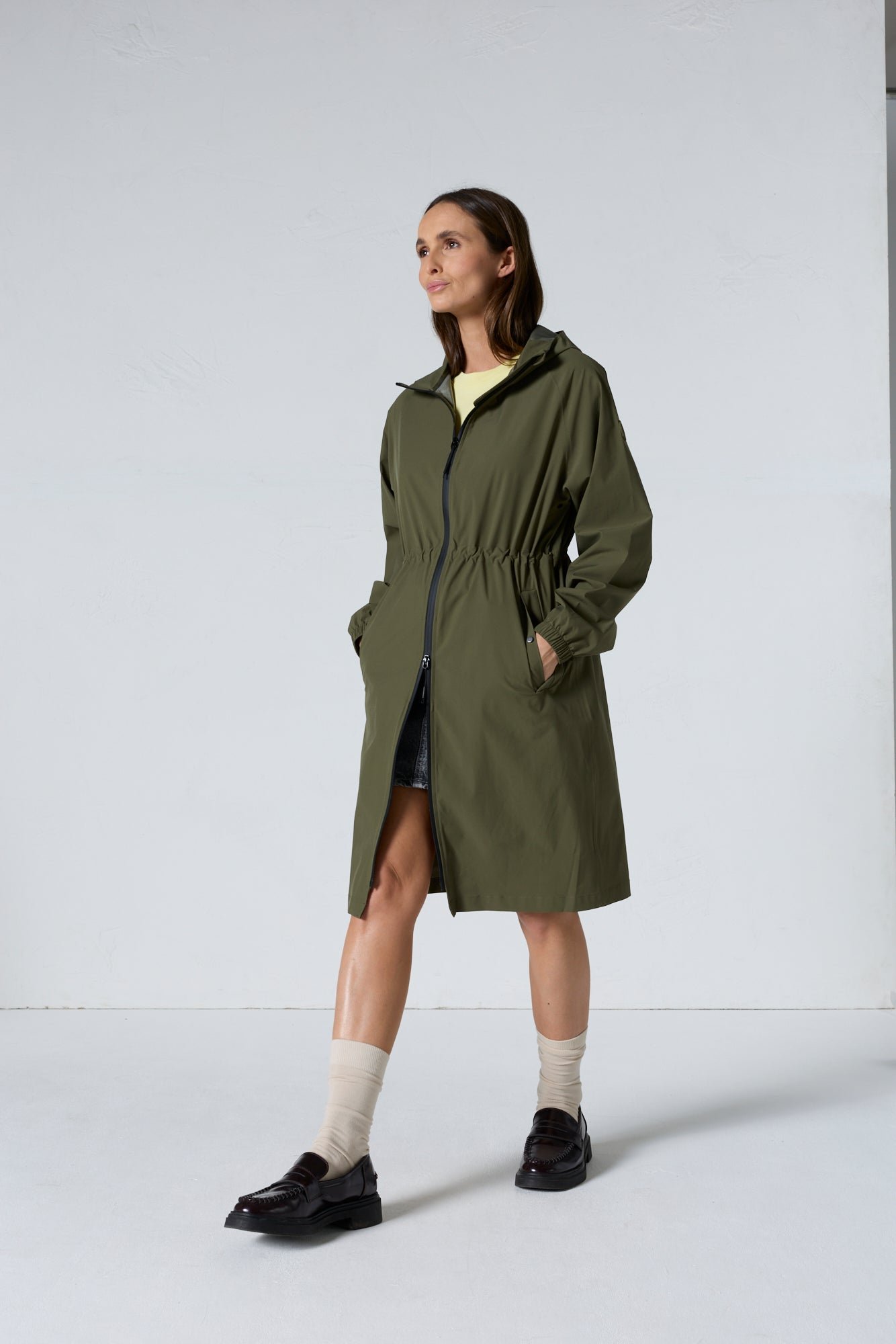 Long airy raincoat JOTT Green