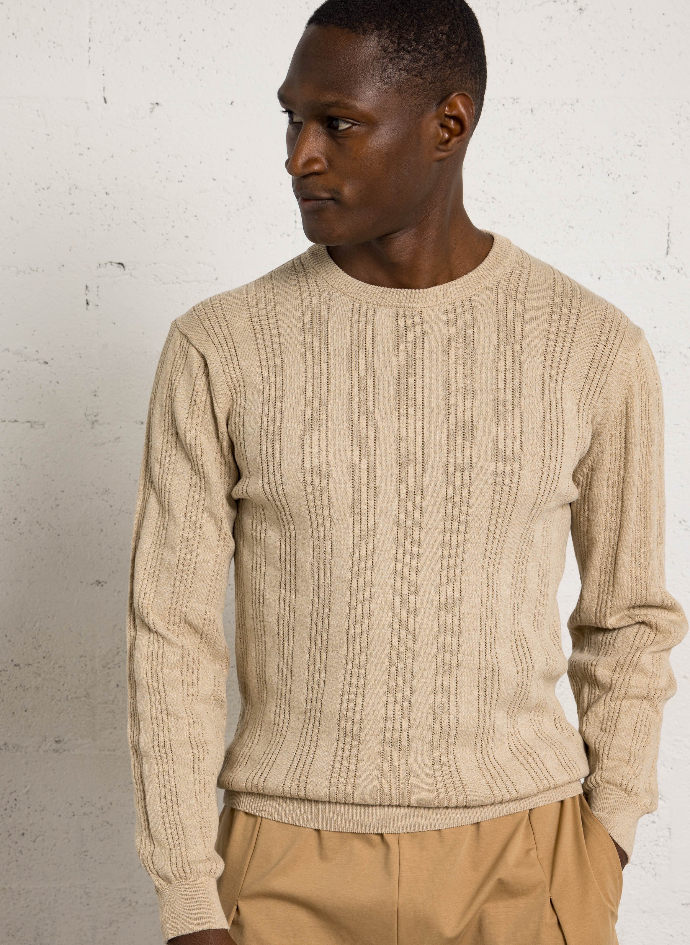 Fitted round neck sweater IMPERIAL Beige