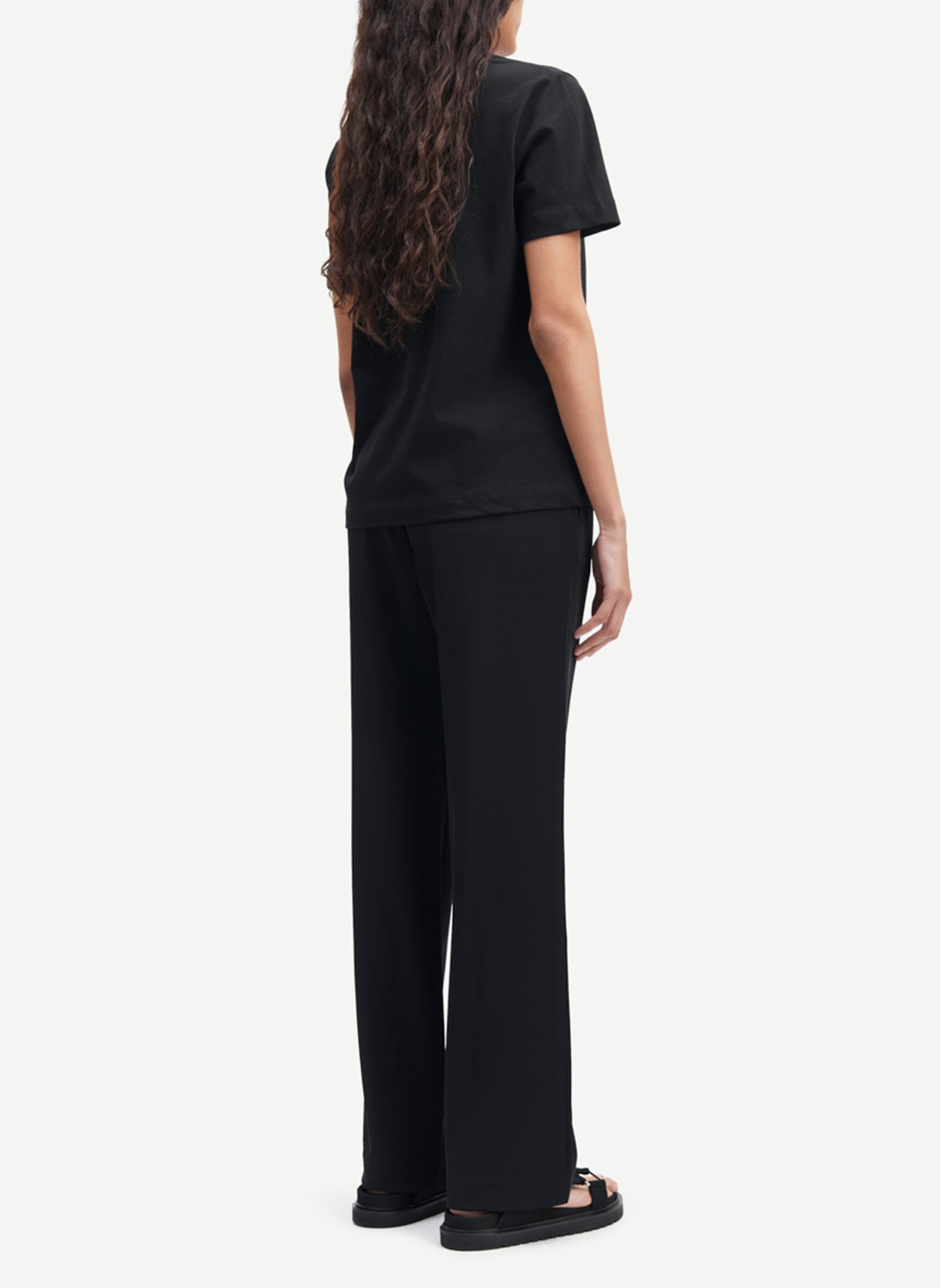 Straight-cut organic cotton T-shirt SAMSOE SAMSOE Black