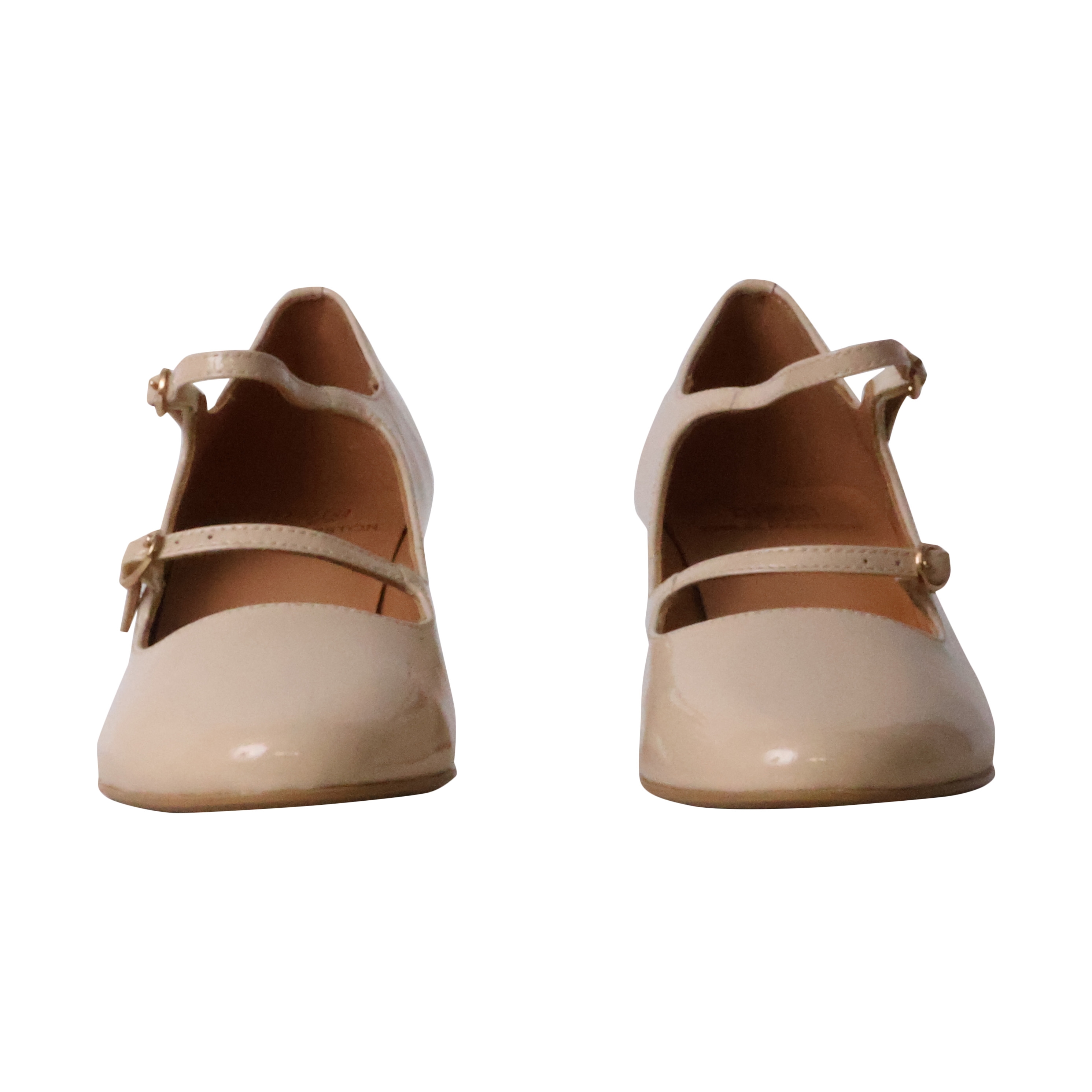Ballerines à talon cuir  pivoine EMILIE KARSTON Beige