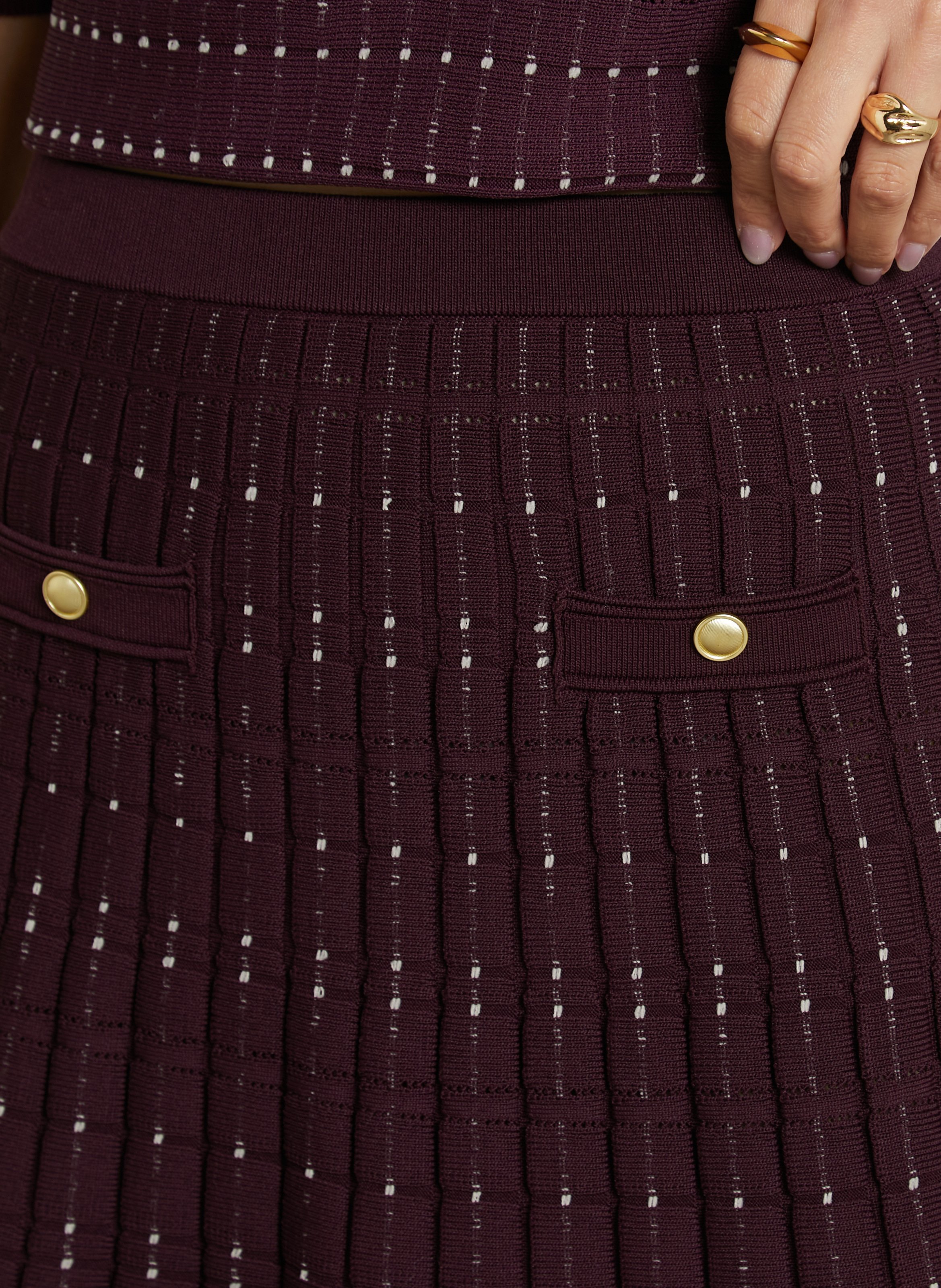 Jupe courte en maille SUNCOO Prune