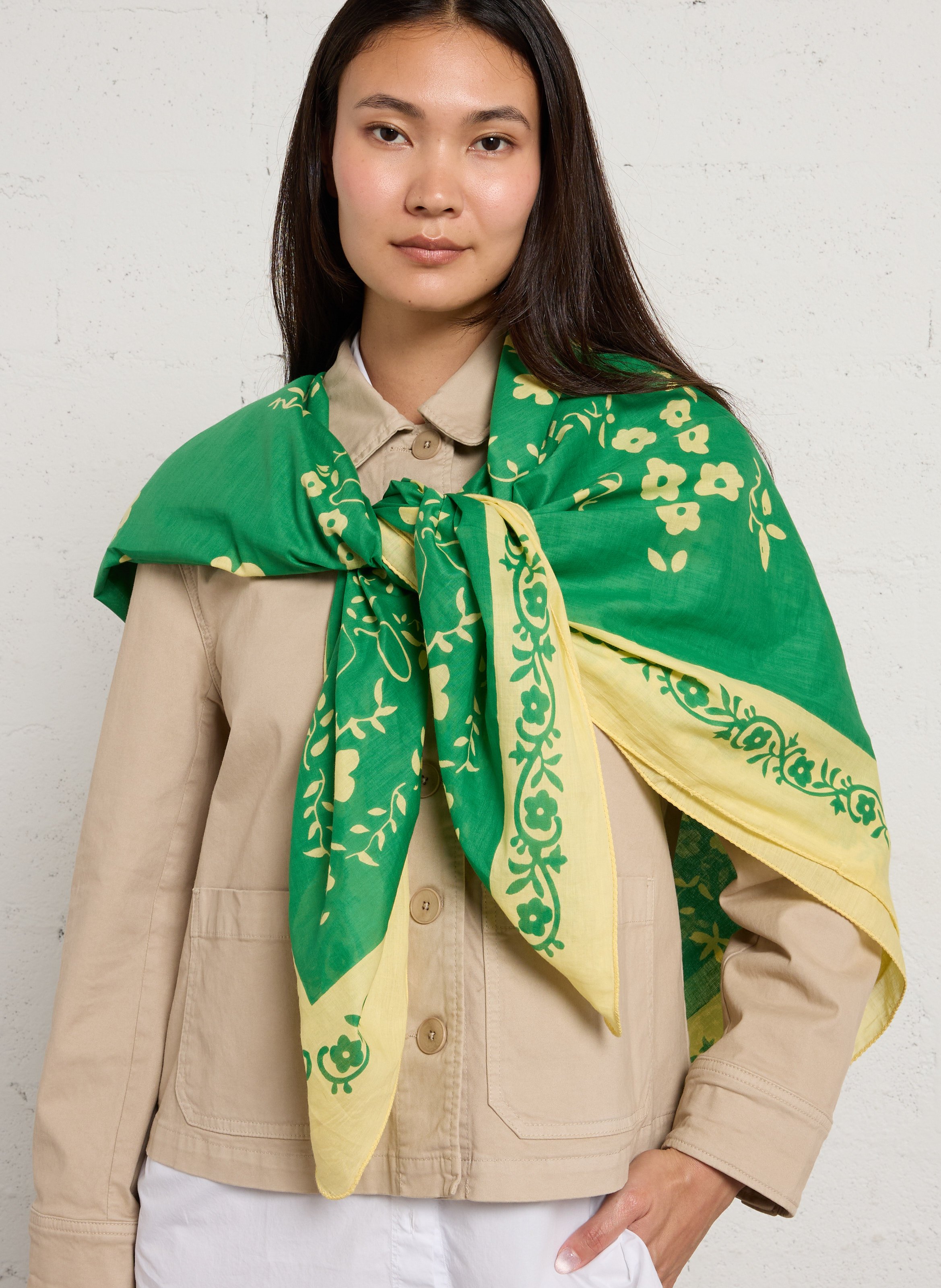 Foulard en coton bio LEON & HARPER Vert