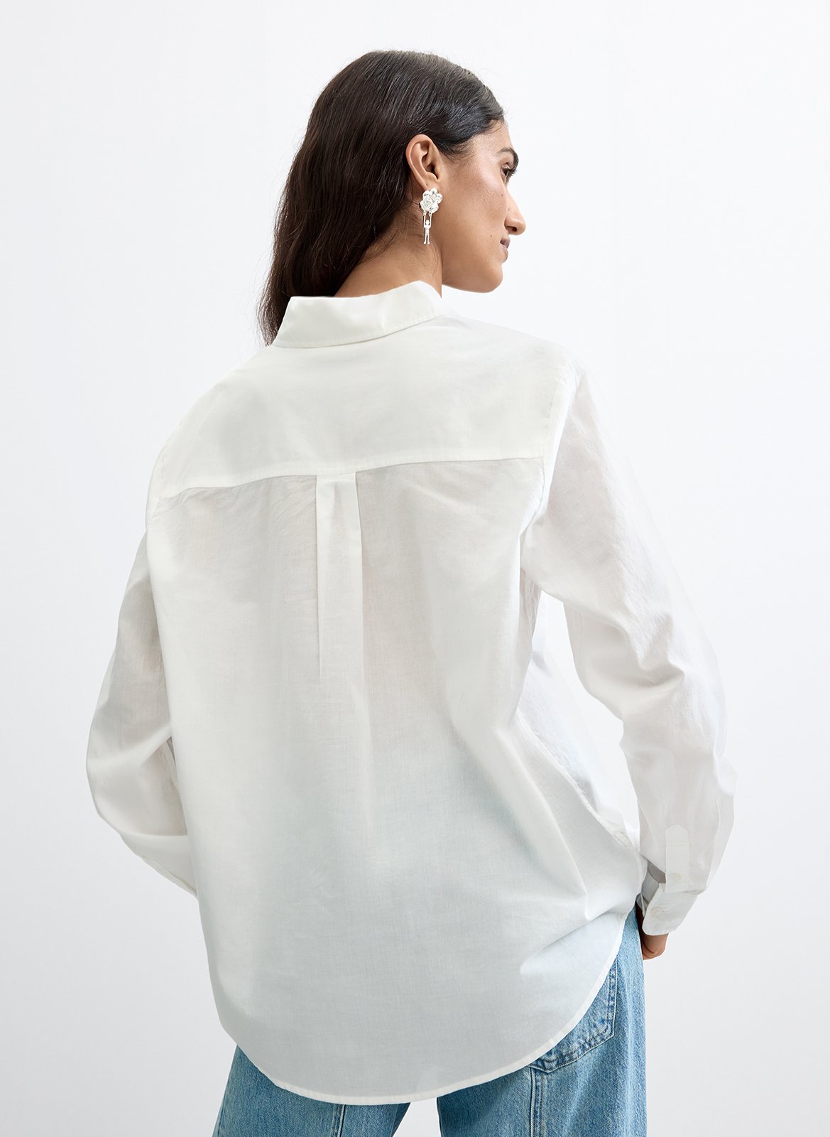 Chemise droite col classique en coton DESIGUAL Blanc